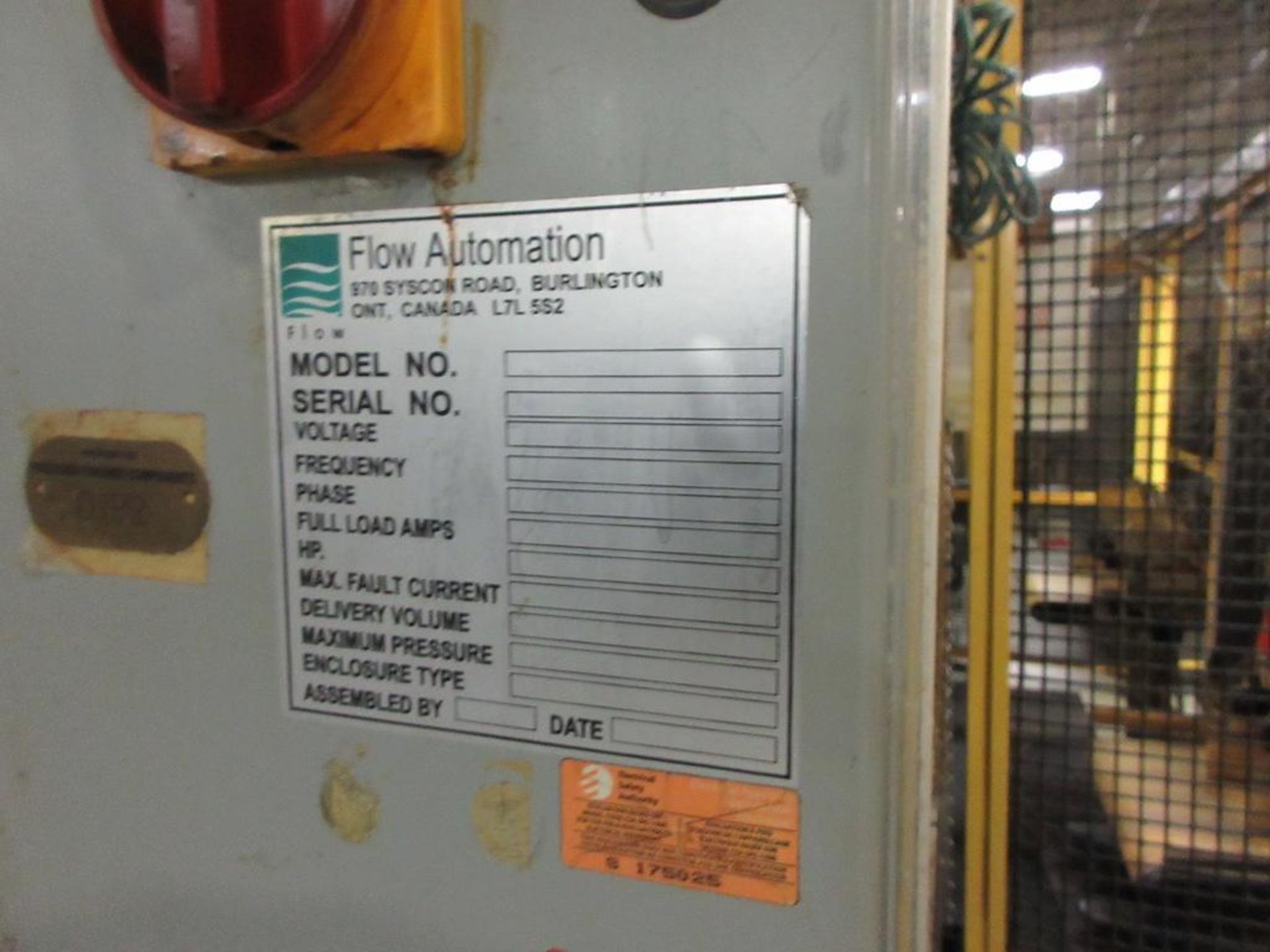 2005 FLOW AUTOMATION Leak Test Station, sn 9098-930. Please Note: Exclusive Rigging Fee of $785 will - Image 7 of 10