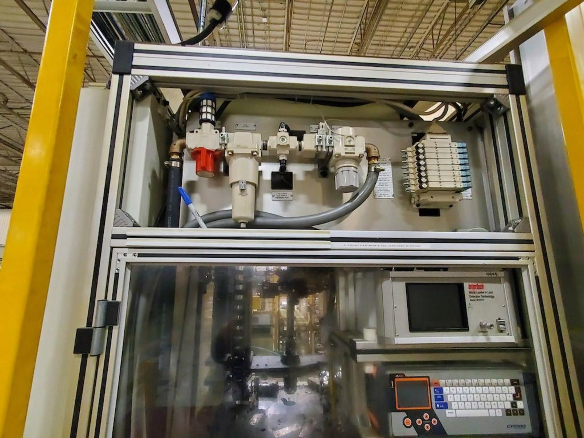 JL FRONT 5 STATION LEAK TEST / INSPECTION CELL INCLUDES: 3 INTERTECH VERTICAL TEST PRESSES, EACH - Image 18 of 30