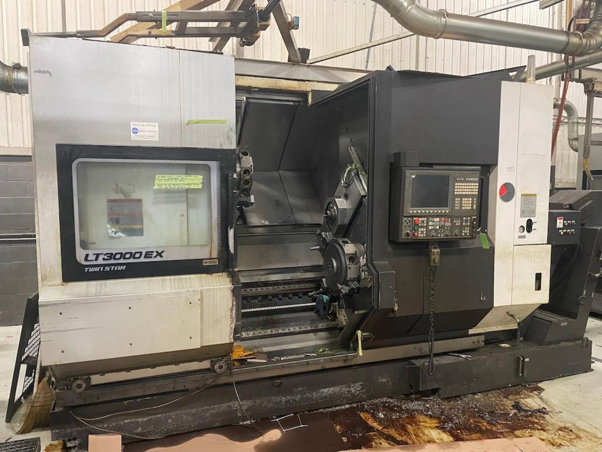 2013 LT3000EX OKUMA TWIN SPINDLE MULTI AXIS CNC LATHE, OSP-P300L CNC CONTROL, SWING OVER SADDLE: