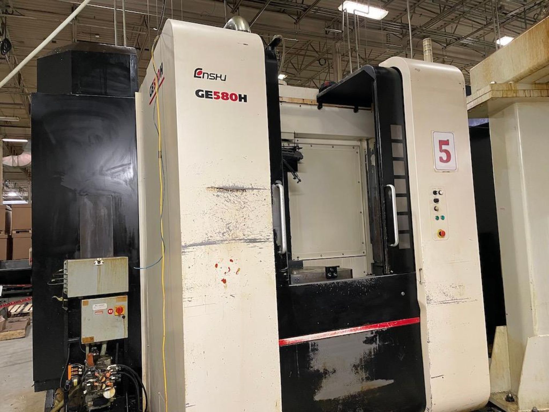 2014 GE 580H ENSHU 4 AXIS HORIZONTAL MACHINING CENTERS, FANUC 31IMB CNC CONTROL, TRAVELS: X: 31. - Image 2 of 11