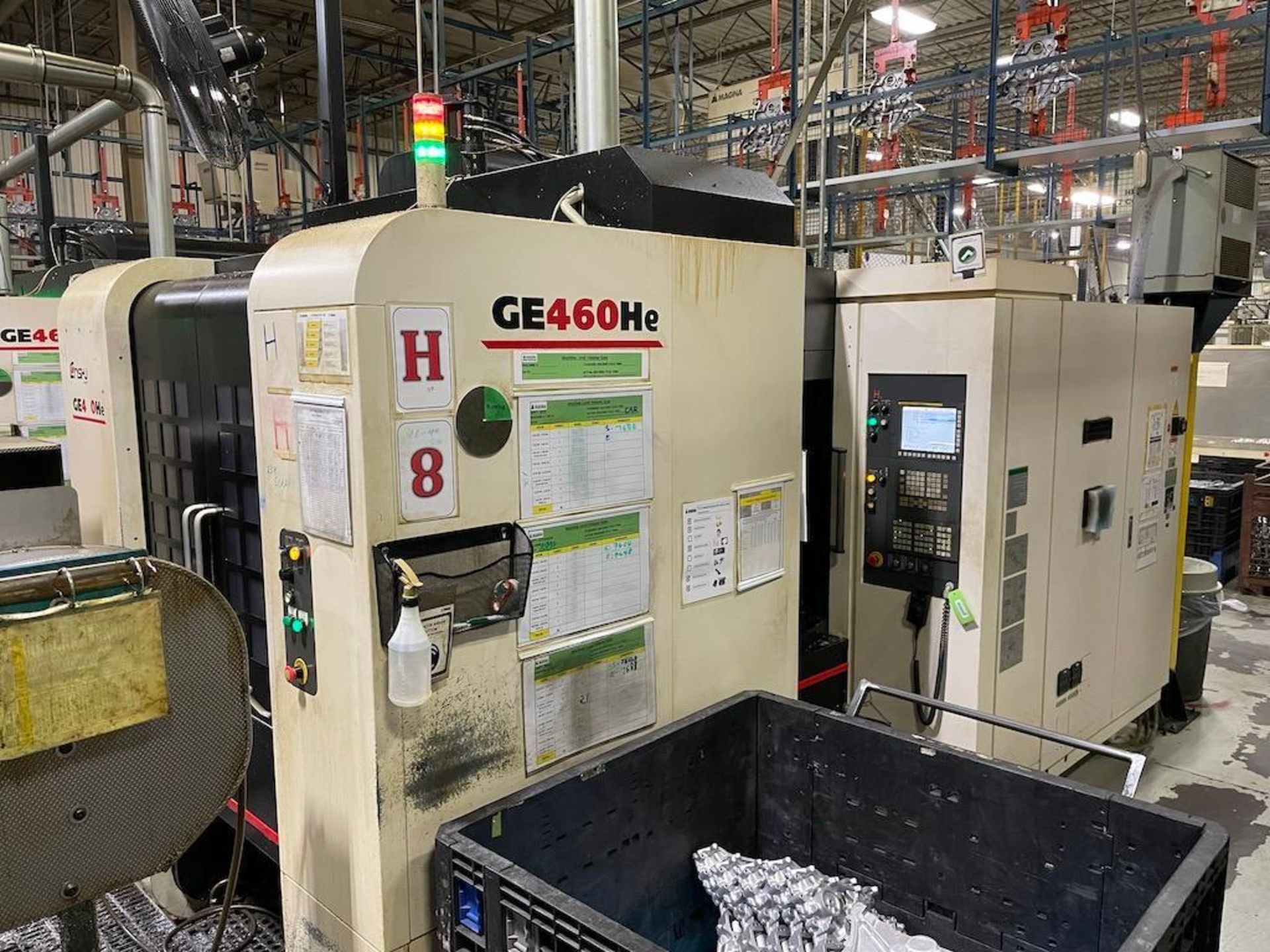 2014 GE 460HE ENSHU 4 AXIS HORIZONTAL MACHINING CENTERS, FANUC 31IMB CNC CONTROL, TRAVELS: X: 23.