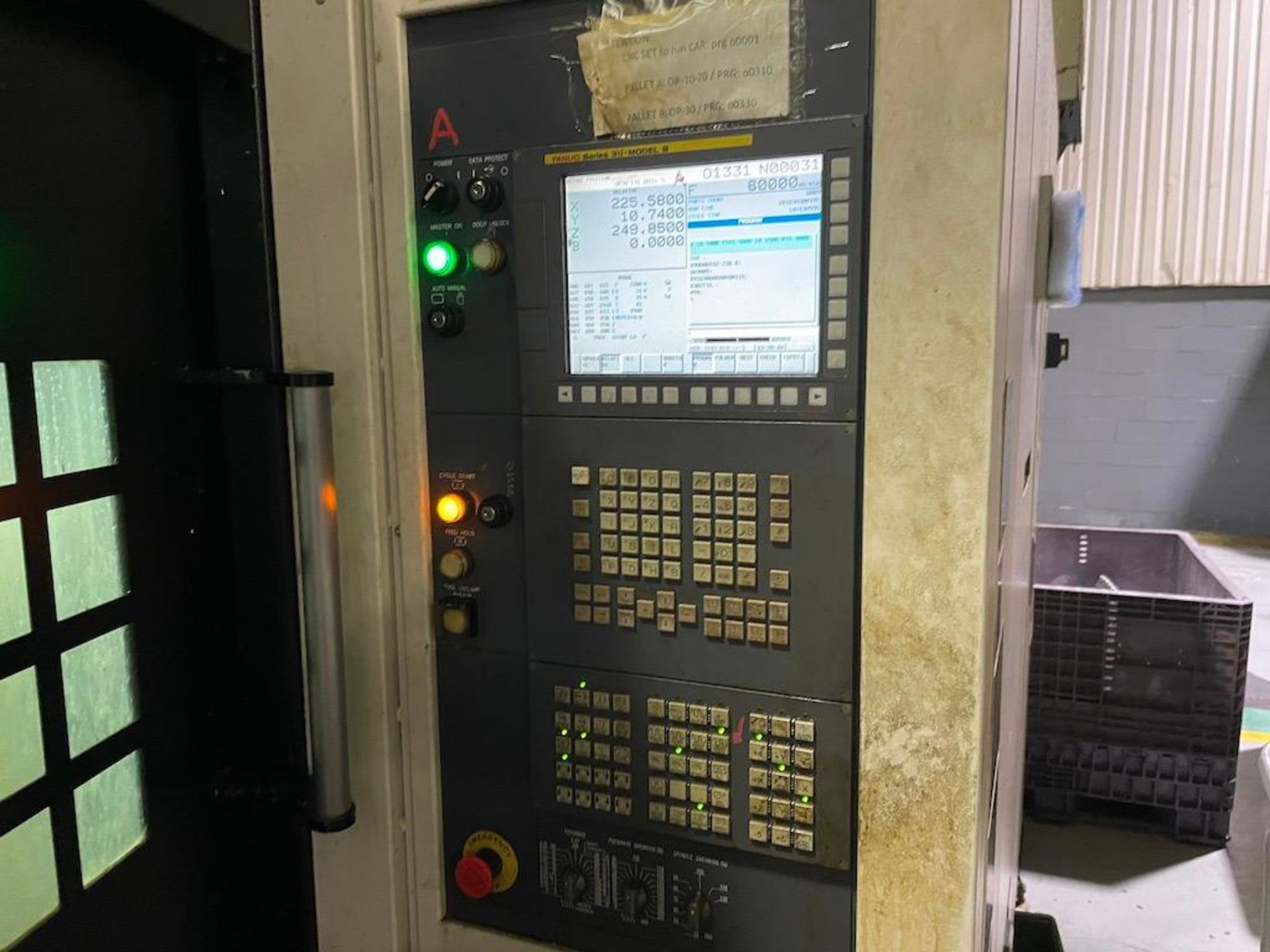 2013 GE 460HE ENSHU 4 AXIS HORIZONTAL MACHINING CENTERS, FANUC 31IMB CNC CONTROL, TRAVELS: X: 23. - Image 2 of 9