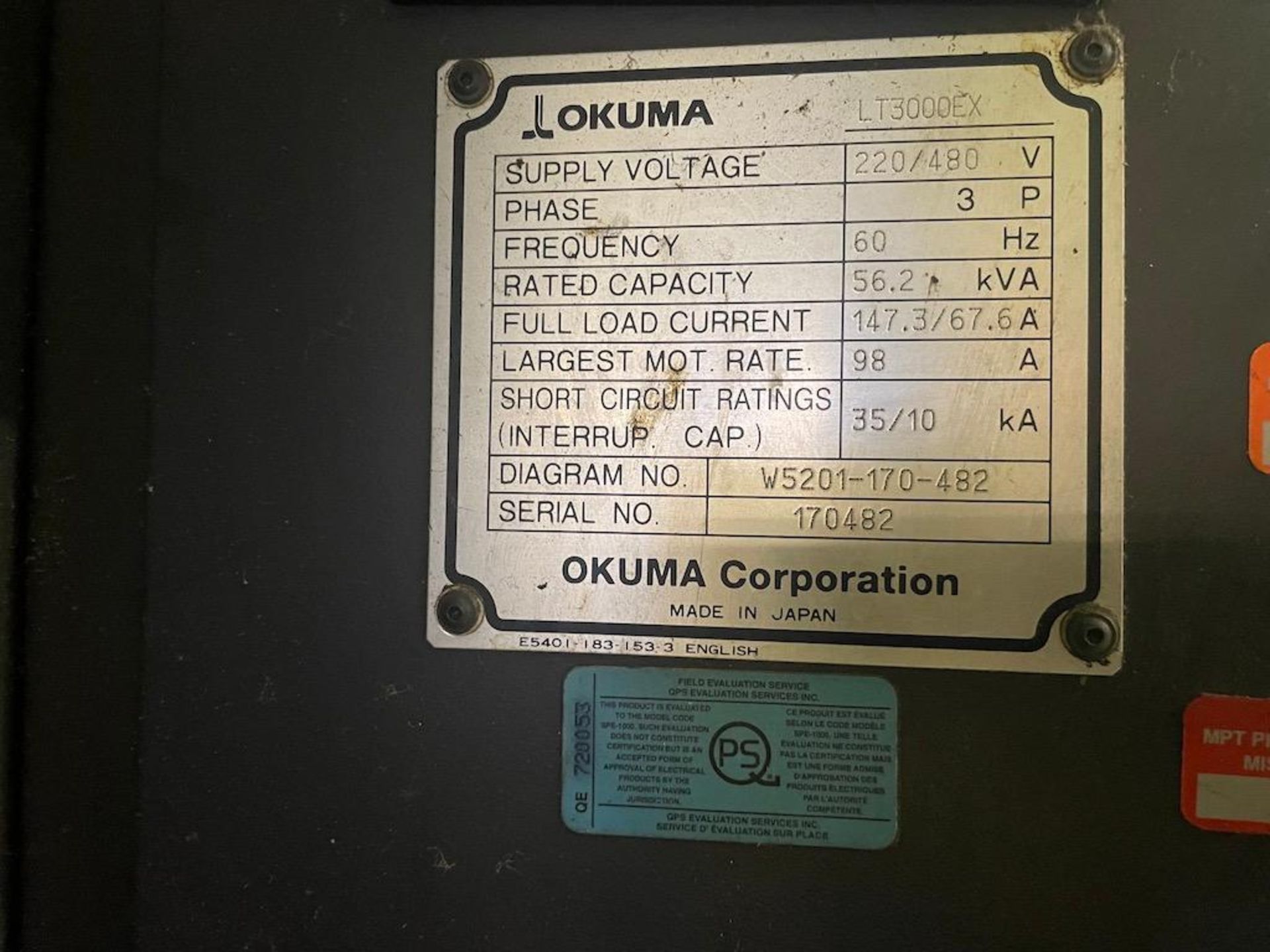 2013 LT3000EX OKUMA TWIN SPINDLE MULTI AXIS CNC LATHE, OSP-P300L CNC CONTROL, SWING OVER SADDLE: - Image 10 of 12