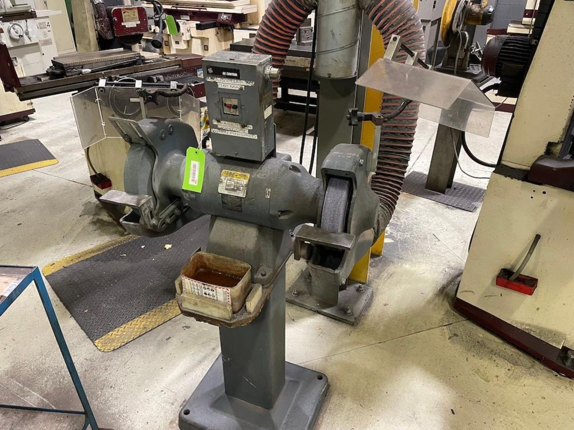 LOT: BALDOR DOUBLE PEDESTAL GRINDER 3 HP, (2) DEWALT PEDESTAL CHOP SAWS PLEASE NOTE: EXCLUSIVE