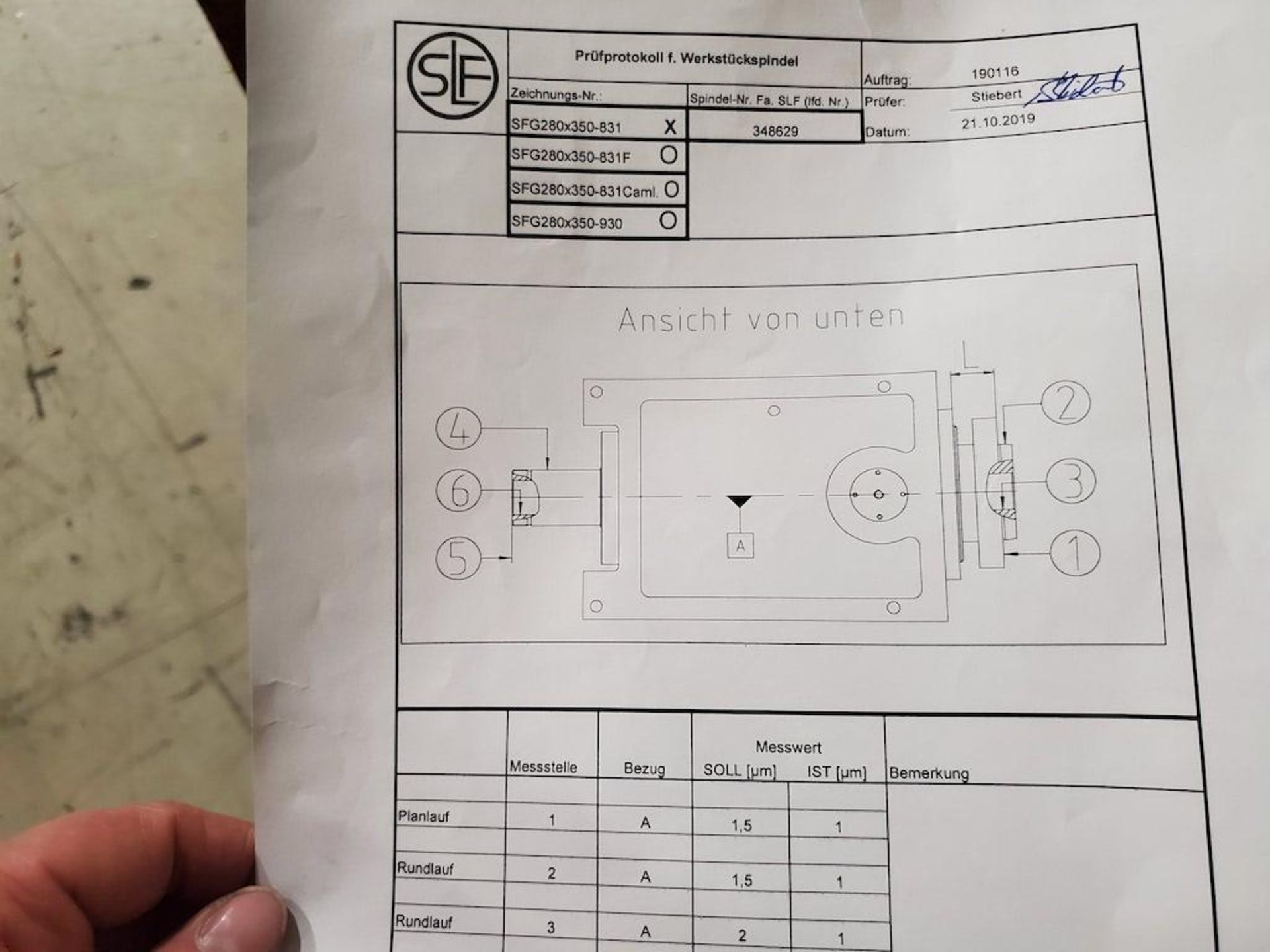 SPINDLE WORKHEAD FOR STUDER GRINDER MODEL #S151 (62T0882) - Image 3 of 3