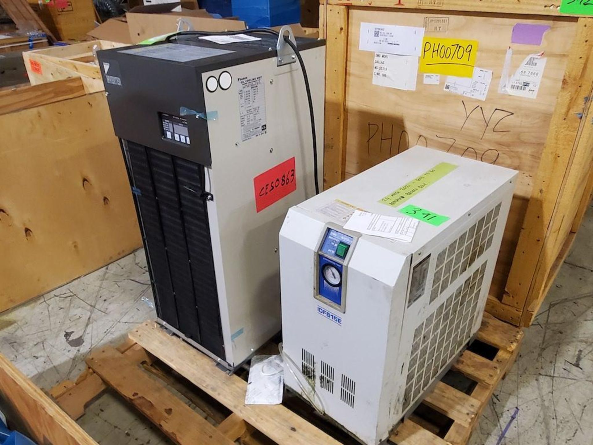 DAIKIN INVERTER OIL COOLING UNIT AKZ439 (2021 PROD. YEAR) W/SMC AIR DRYER IDFB15E-11N - Image 2 of 5