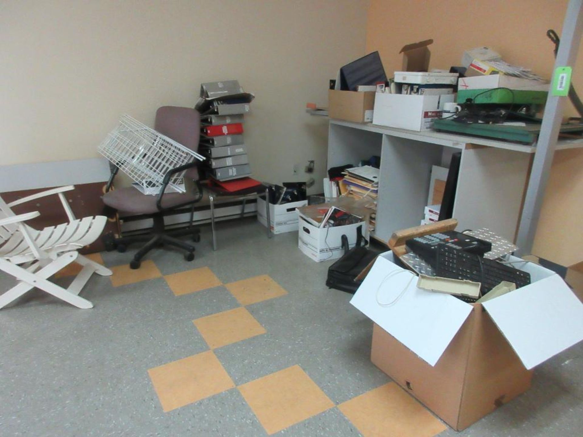 CONTENTS OF WORK AREA INCL 5 FILE CABINETS, 1 BLUEPRINT CABINET, 8 CHAIRS, 1 STAINLESS TABLE, 3 BOOK - Image 7 of 16
