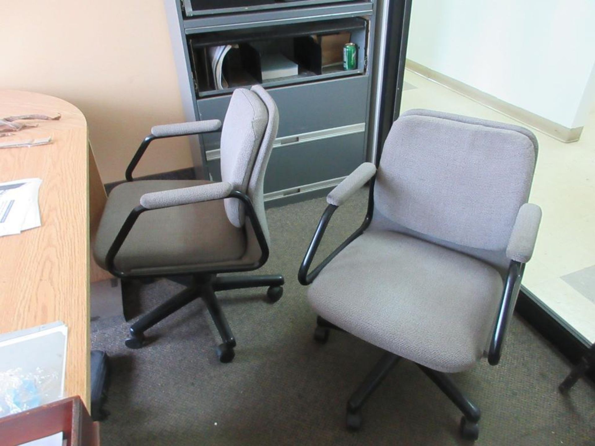 CONTENTS OF 1 OFFICE INCLUDING L SHAPED DESK, 4 FILE CABINETS, 2 CHAIRS, FILE CART (OFFICES 2ND FLOO - Image 8 of 10