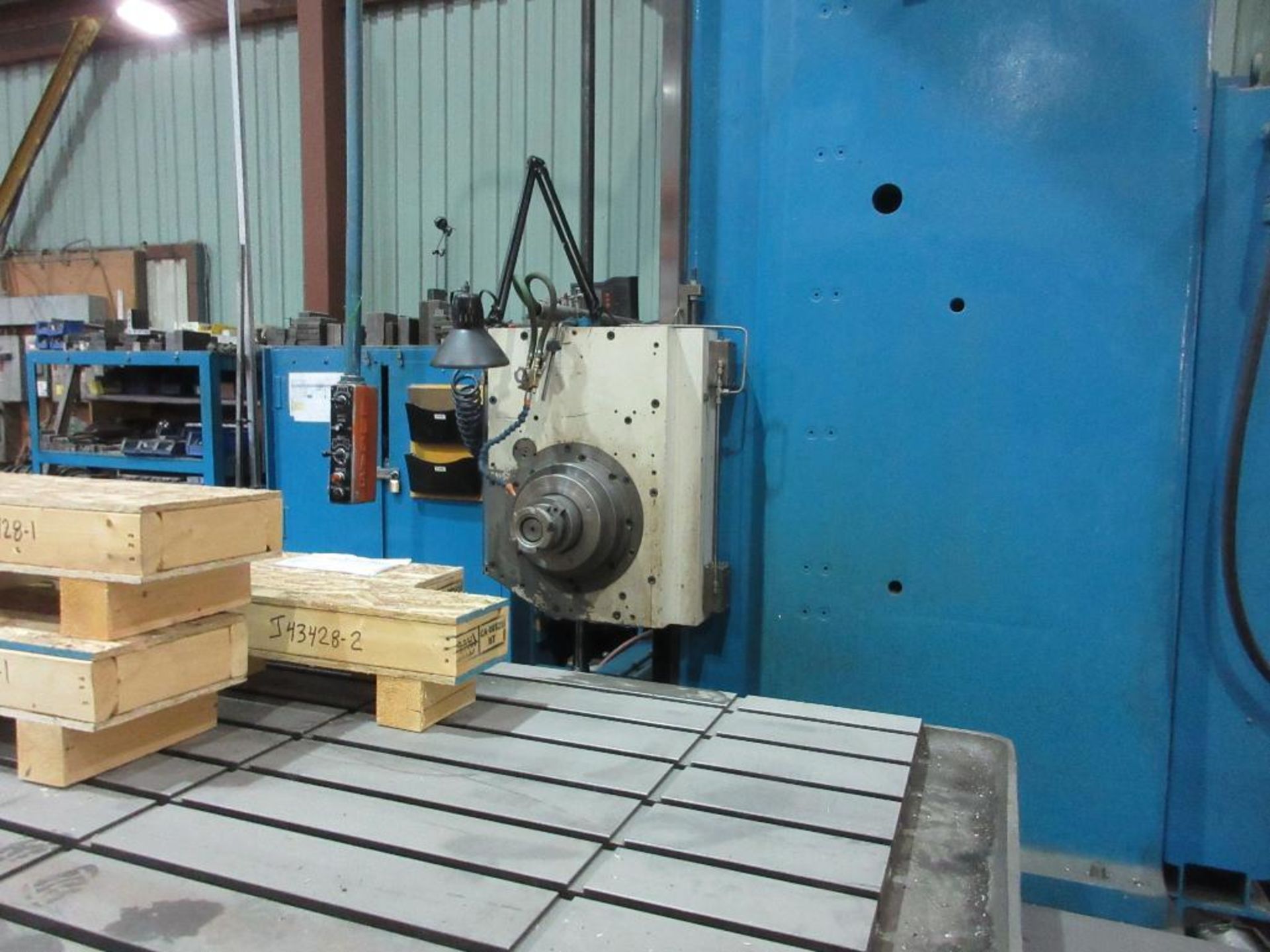 LUCAS PRECISION BORING MILL, MODEL 542B20, 56" X 122" TABLE, 10-1220 RPM, S/N 274, 10 TO 1220 RPM, S - Image 7 of 8