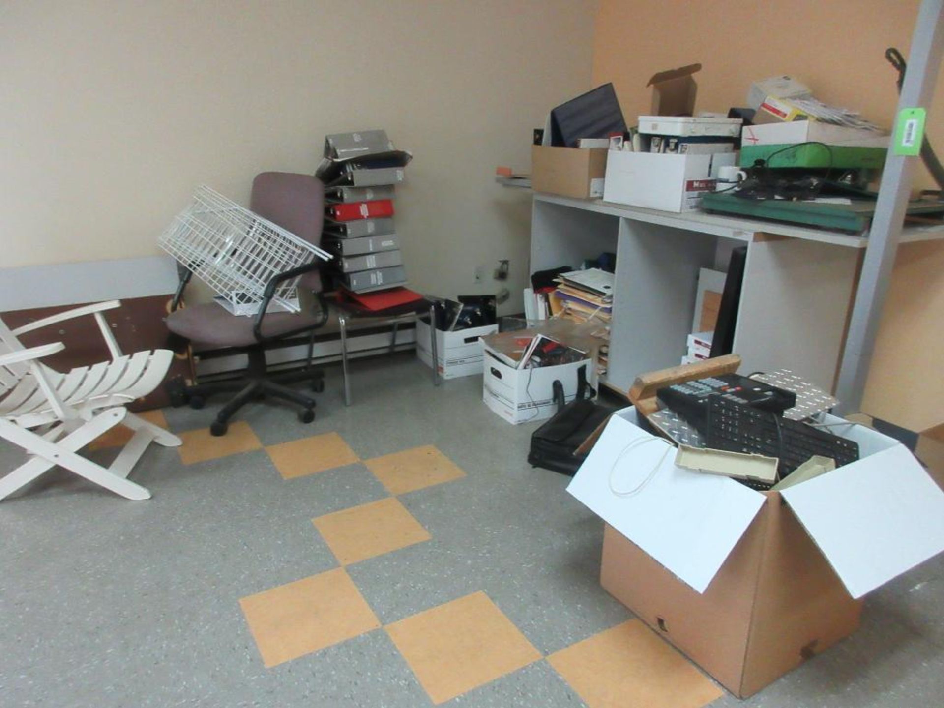 CONTENTS OF WORK AREA INCL 5 FILE CABINETS, 1 BLUEPRINT CABINET, 8 CHAIRS, 1 STAINLESS TABLE, 3 BOOK - Image 15 of 16