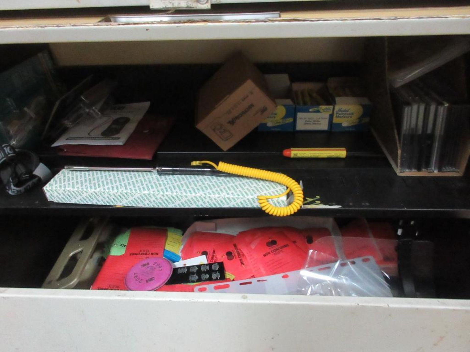 CONTENTS OF 3 CABINETS IN WORK AREA, TEST AND MEASUREMENT EQUIPMENT, METERS, TOOLS, ETC (OFFICES) - Image 5 of 18