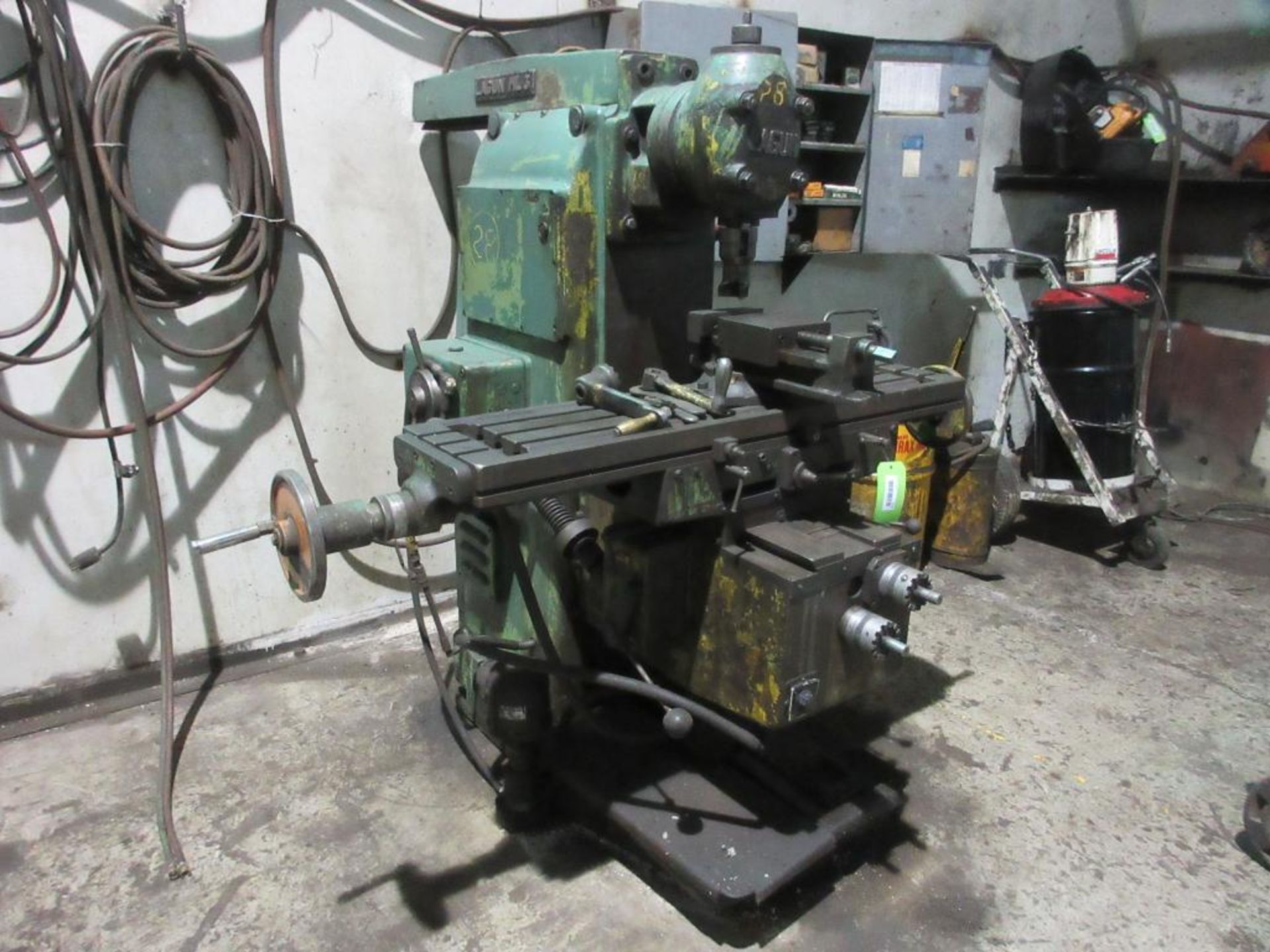 LAGUN MILLING MACHINE WITH 10' X 44" TABLE, 6" VISE, 3" SPINDLE WITH CUTTING TOOL, 28 TO 606RPM (EAS - Image 6 of 6
