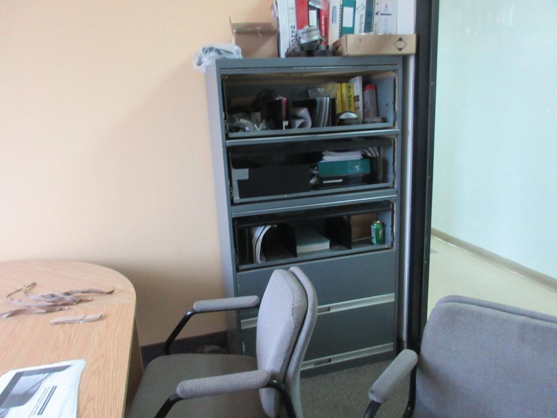 CONTENTS OF 1 OFFICE INCLUDING L SHAPED DESK, 4 FILE CABINETS, 2 CHAIRS, FILE CART (OFFICES 2ND FLOO - Image 9 of 10