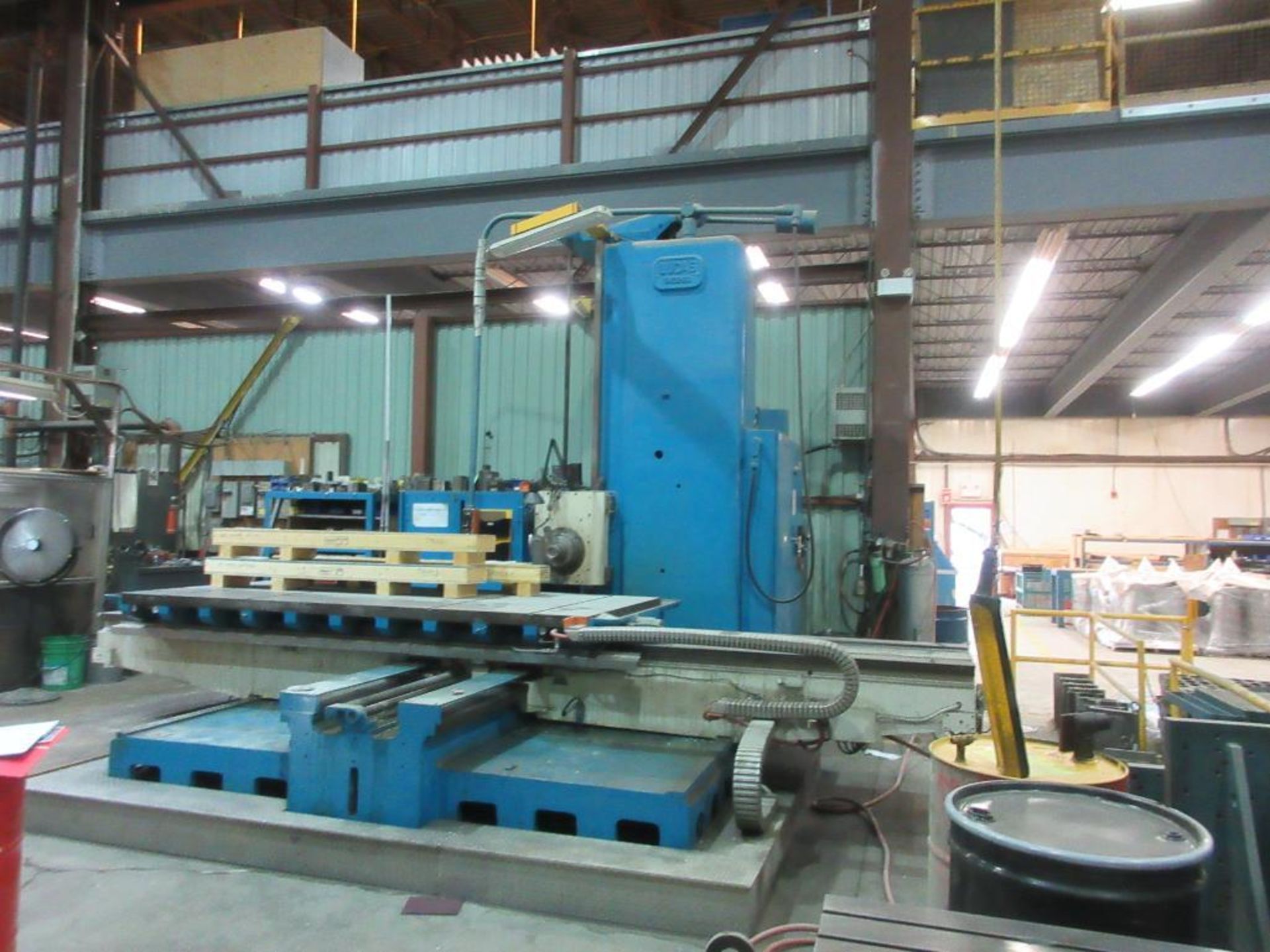 LUCAS PRECISION BORING MILL, MODEL 542B20, 56" X 122" TABLE, 10-1220 RPM, S/N 274, 10 TO 1220 RPM, S