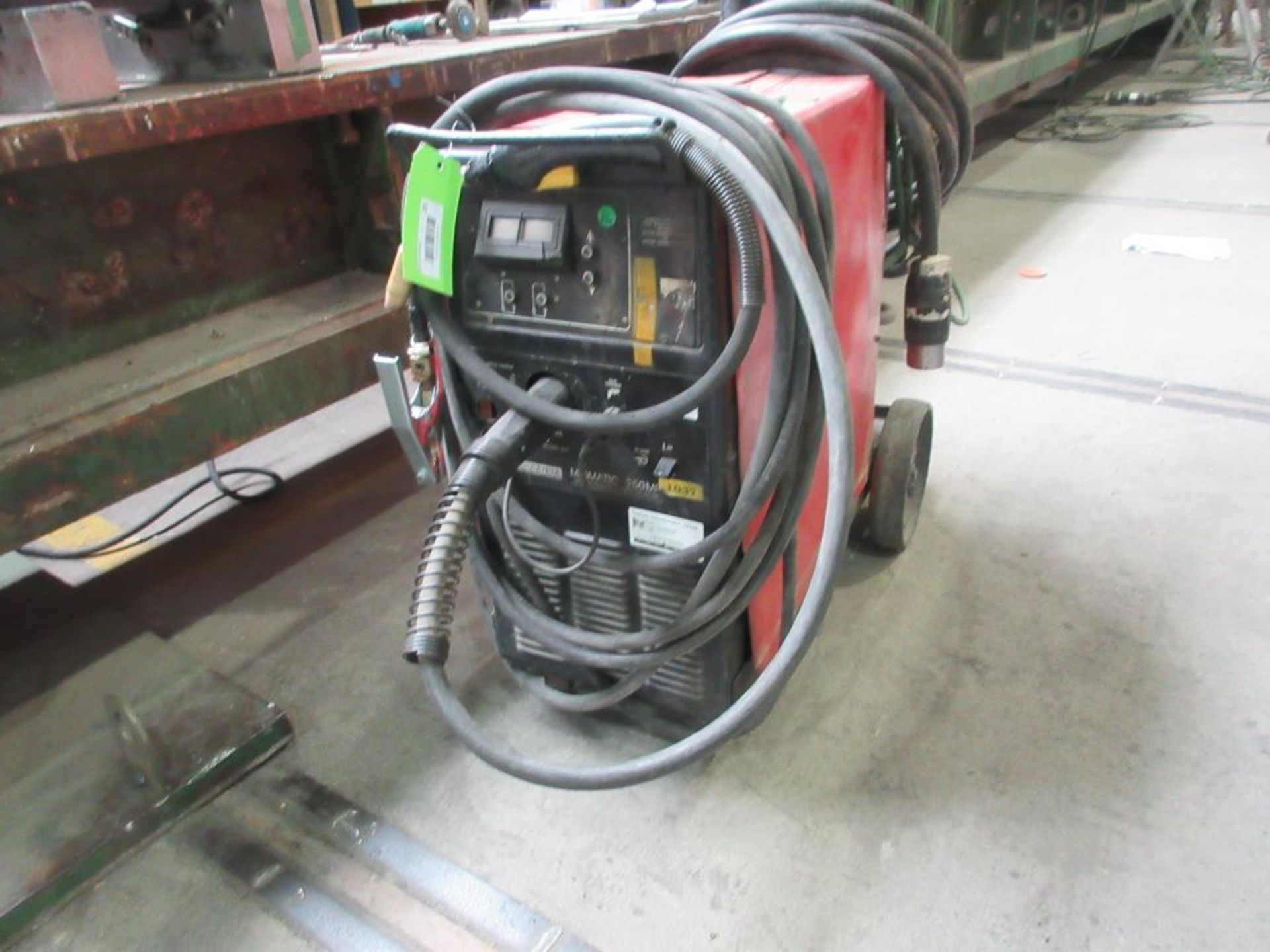 CANOX MIGMATIC 250MP WELDER W/CART AND CABLES (NO TANK) [LOCATED AT 1401 GRAHAM-BELL, BOUCHERVILLE,