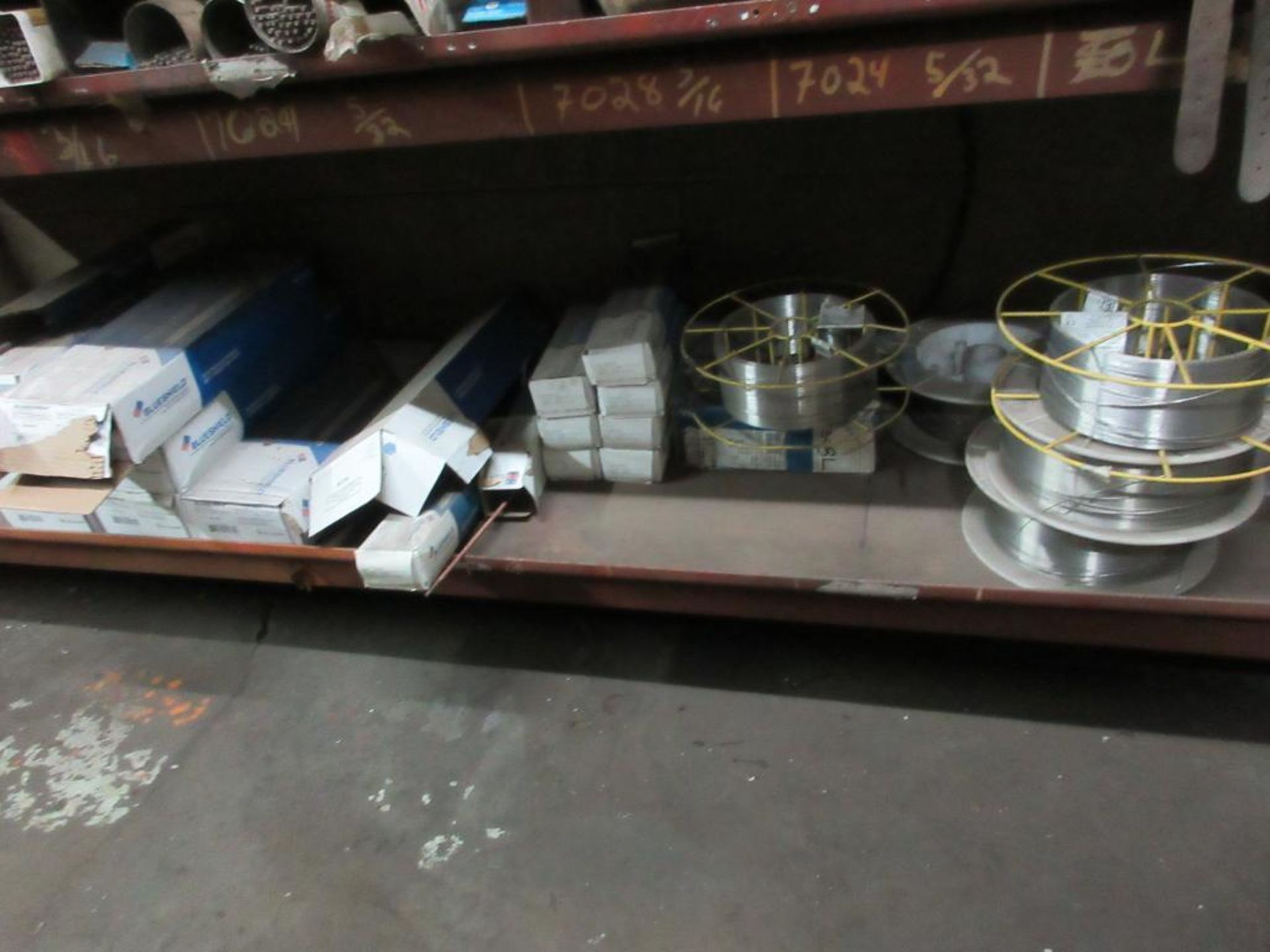 LOT OF 7 WELDING WIRE REELS, 35 CARTONS OF ELECTRODES, WELDING BAGS/PADS (WEST TOOL ROOM) - Image 3 of 4