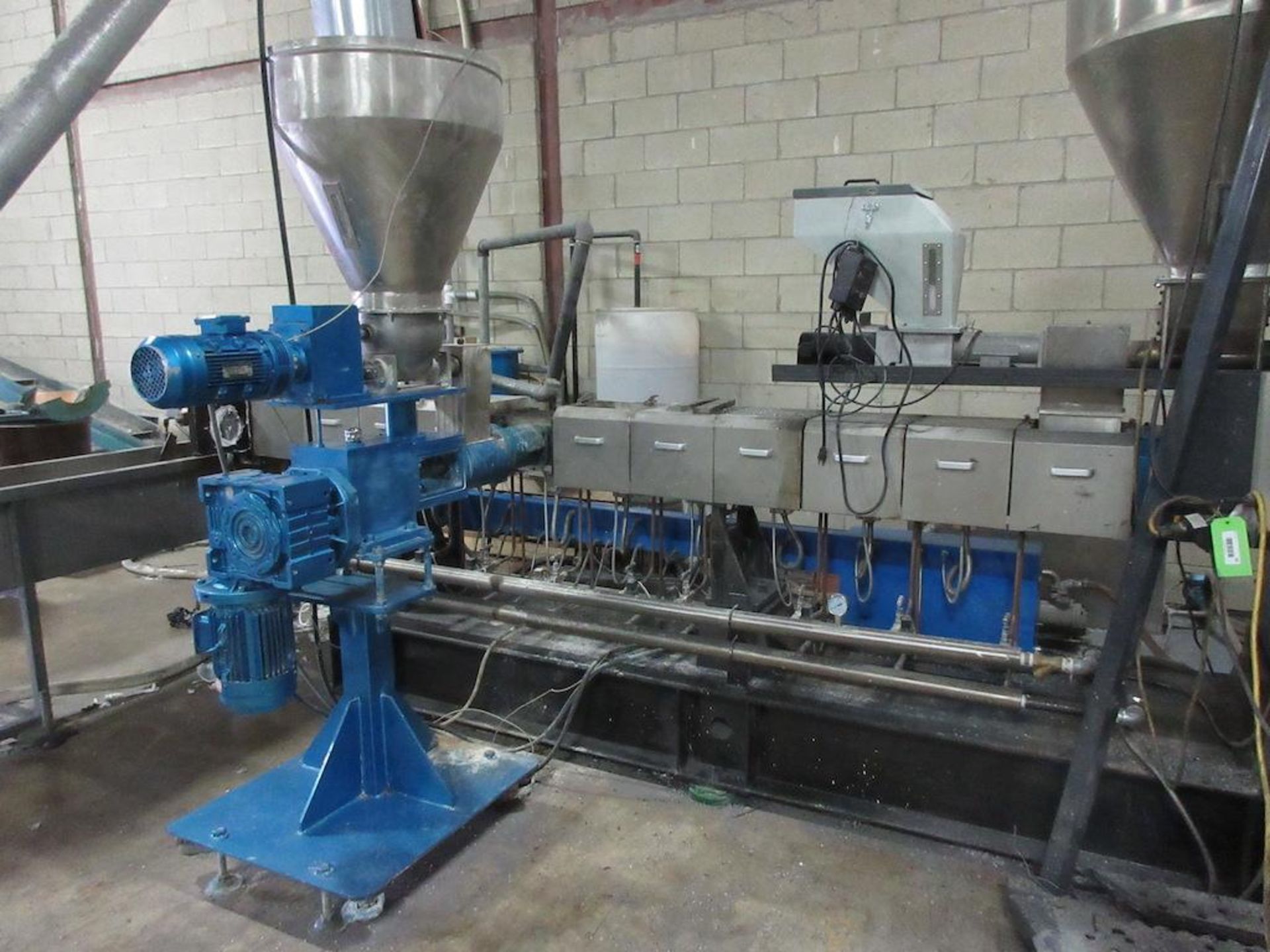 Twin screw extruder, control panel including cone hopper on top and 2021 Hamilton Blender Model VA4D - Image 7 of 16