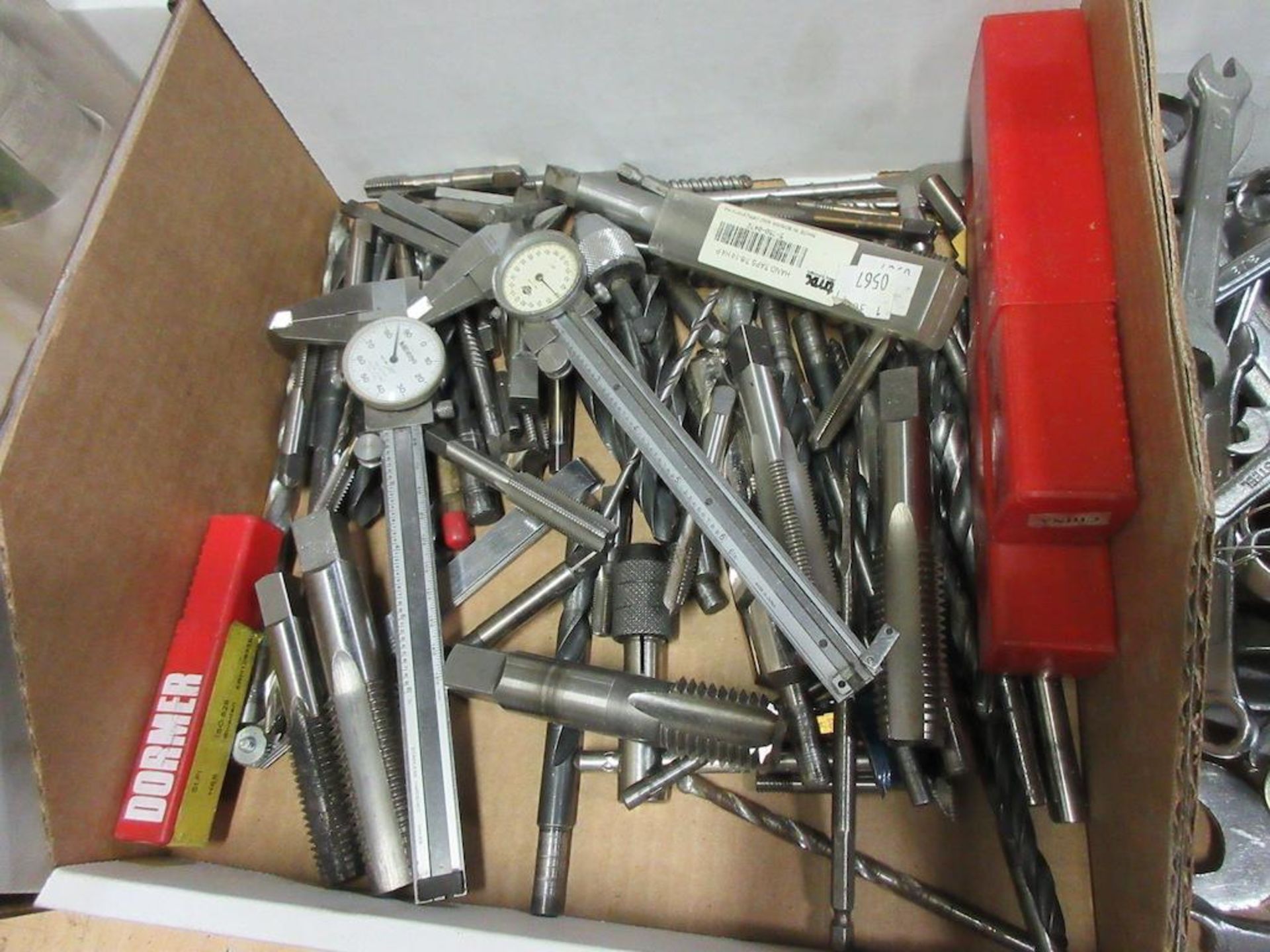 2 boxes: reamers, cutters, 2 verniers, assorted wrenches - Image 2 of 3