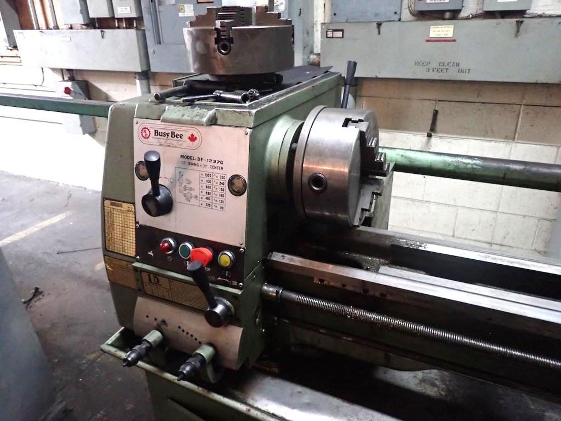 BUSY BEE MOD. DF-1237G 12" SWING X 37" CENTERS GAP BED LATHE S/N: 8010281 - Image 2 of 4