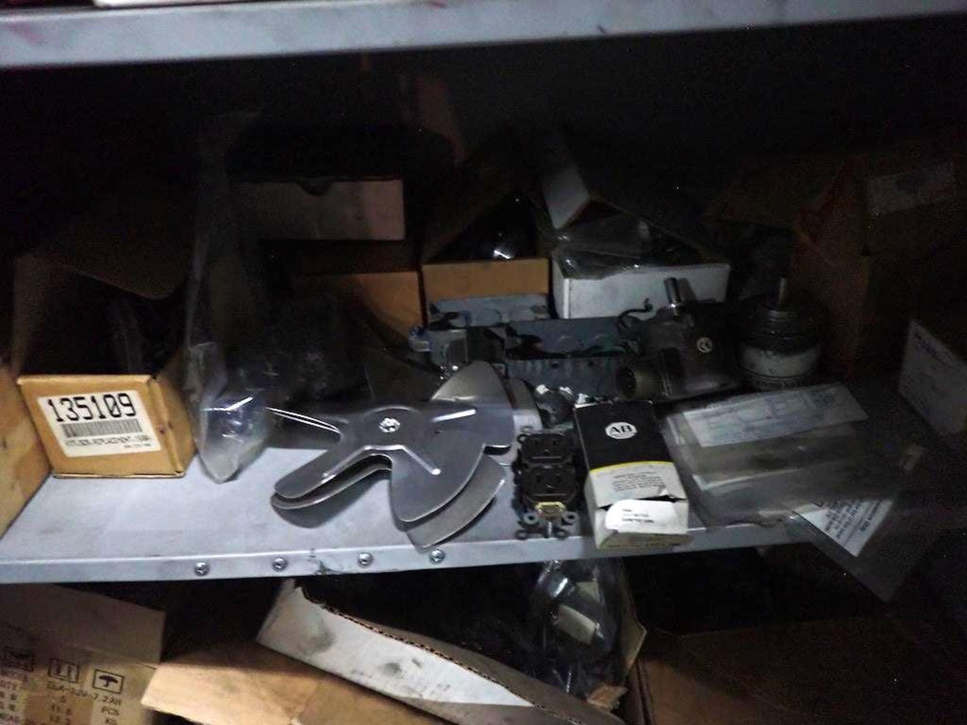 LOT 3 GREY CABINETS INCLUDING CONTENTS: FUSES, SWITCHES, HARDWARE, BEARINGS, MOTORS, WIRING, TIMERS, - Image 3 of 12