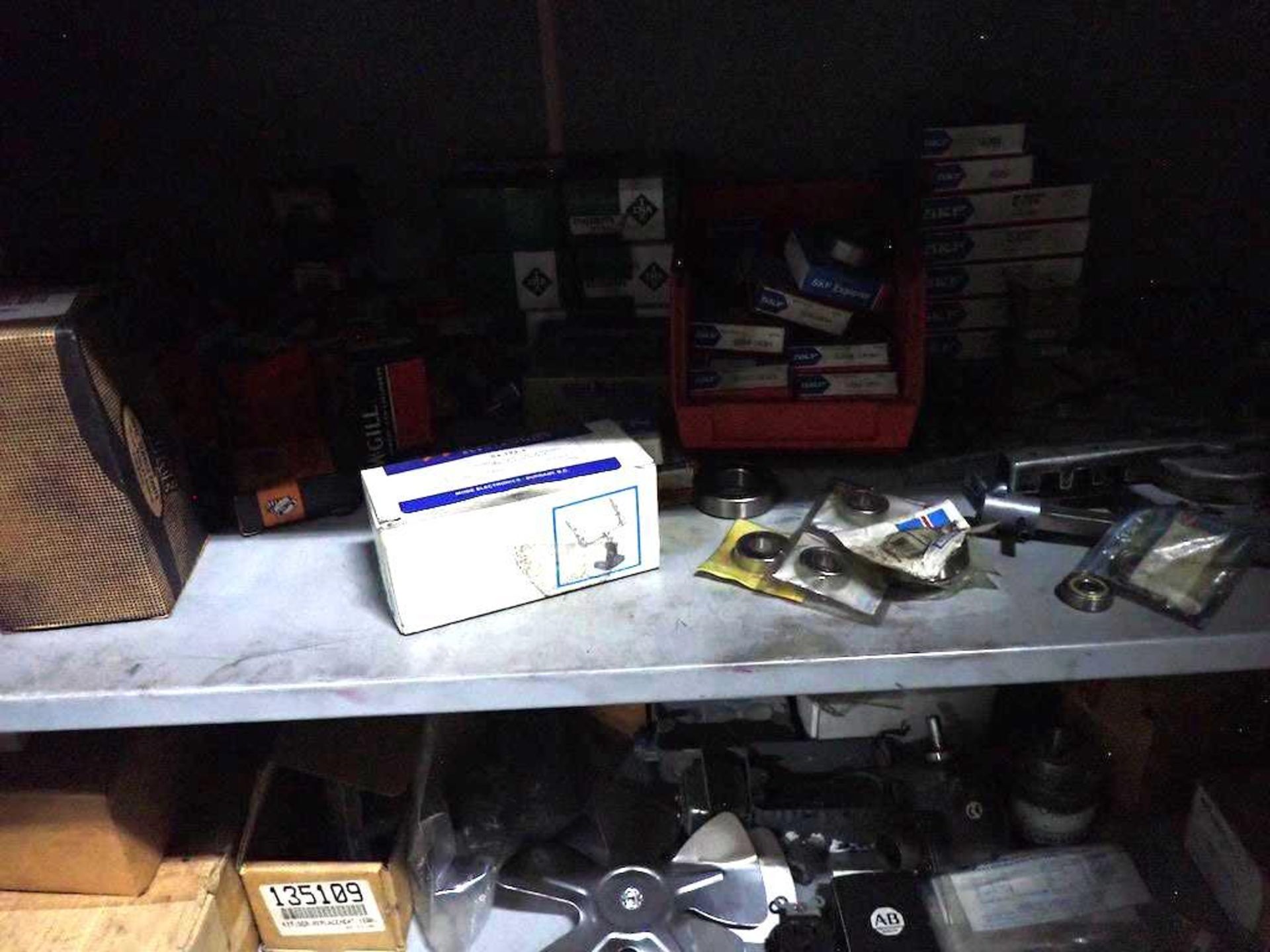 LOT 3 GREY CABINETS INCLUDING CONTENTS: FUSES, SWITCHES, HARDWARE, BEARINGS, MOTORS, WIRING, TIMERS, - Image 2 of 12