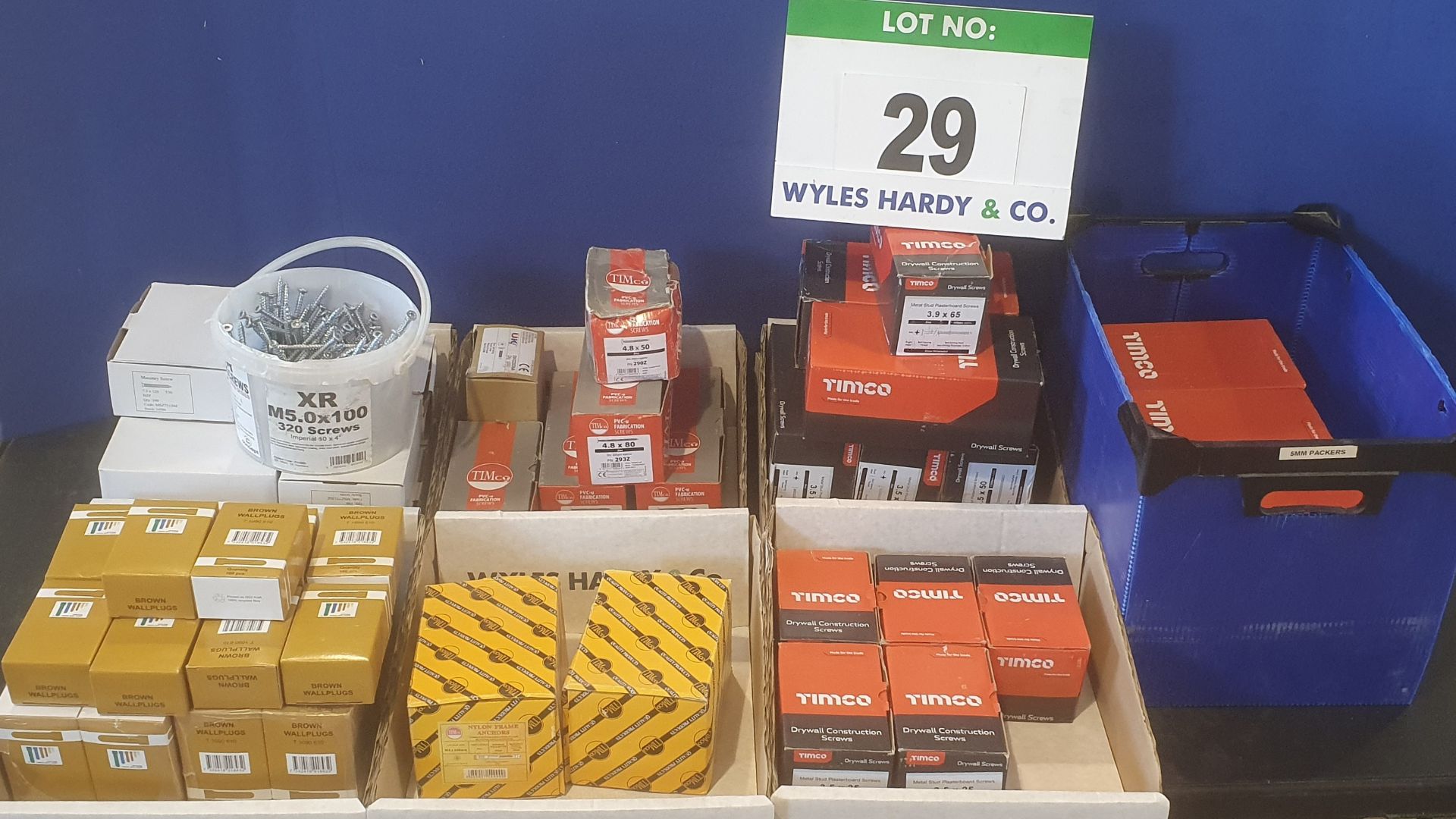 A Quantity of Screws and Fixings including Eleven Boxes of TIMCO 3.5x 50 Self Tapping Drywall