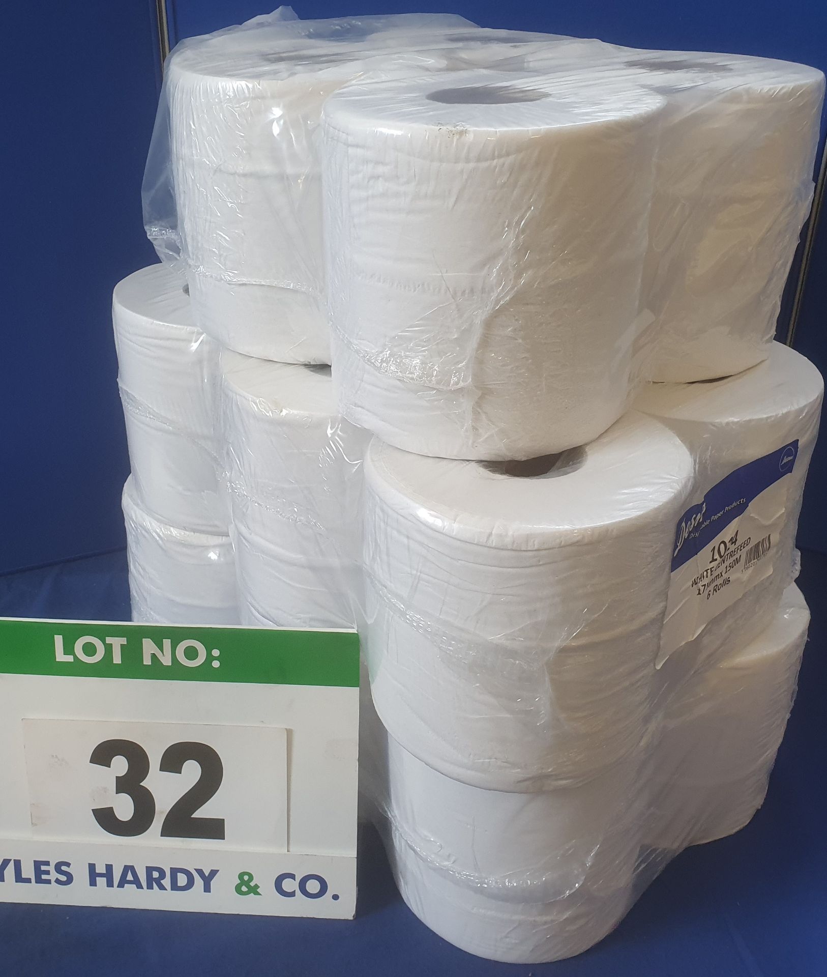 Sixteen Rolls of White Centrefeed Paper Towels, 175mm x 150mm