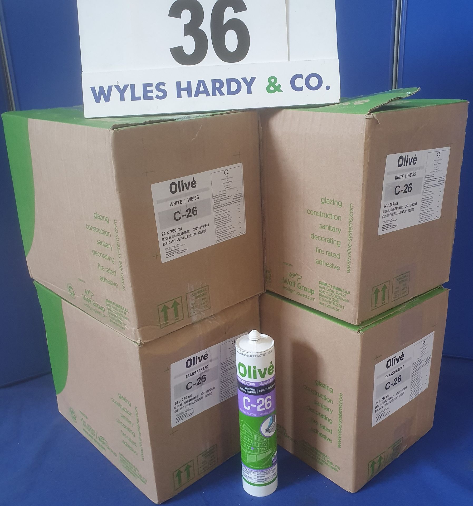 Eighty Five Tubes of OLIVE C26 White Sealant