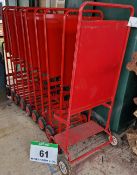 Ten Mobile Fire Extinguisher Storage Caddies