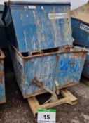 Two CONQUIP Forklift operated Tipping Skips