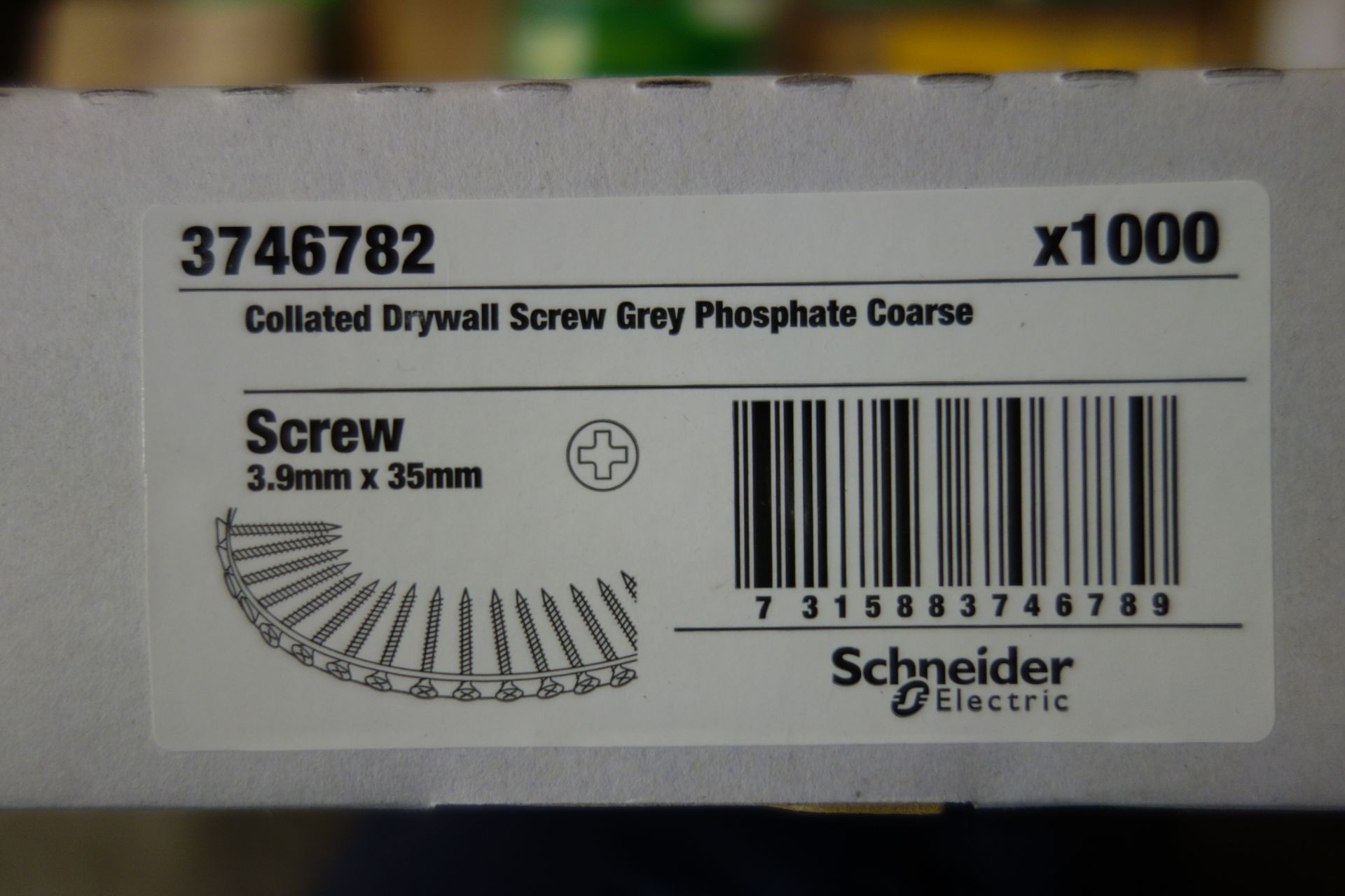 20x Boxes of Schneider 3746782 Collated Drywall Screws Grey Phosphate Coarse. 1,000 Per Box