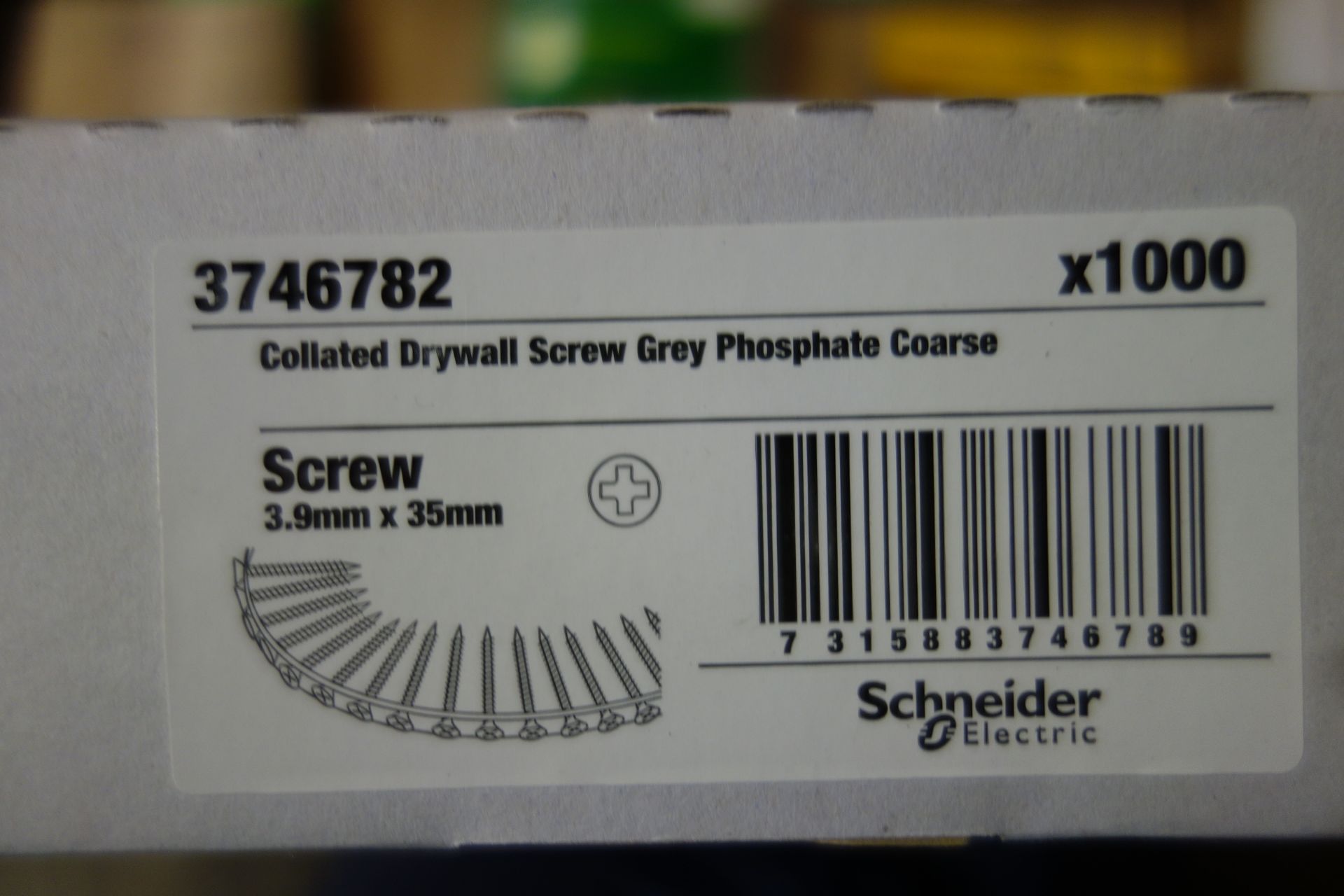 20x Boxes of Schneider 3746782 Collated Drywall Screws Grey Phosphate Coarse. 1,000 Per Box