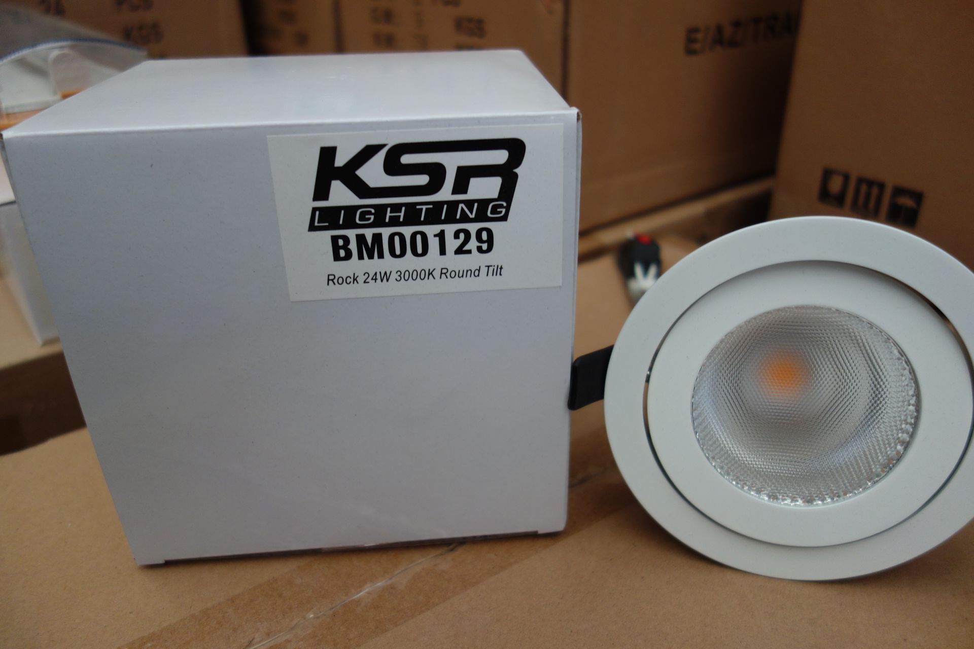 24x KSR BM00129 Rock 24w LED Round Tilt Light Fitting 3000k, White