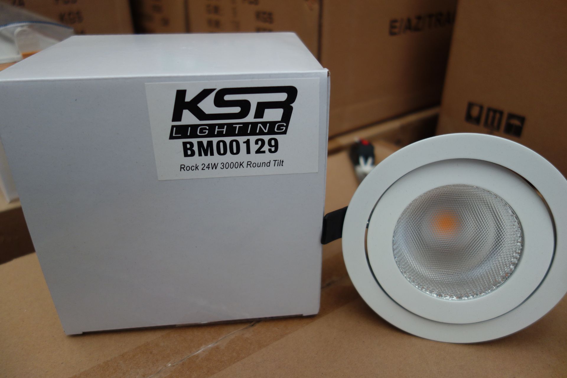 24x KSR BM00129 Rock 24w LED Round Tilt Light Fitting 3000k, White
