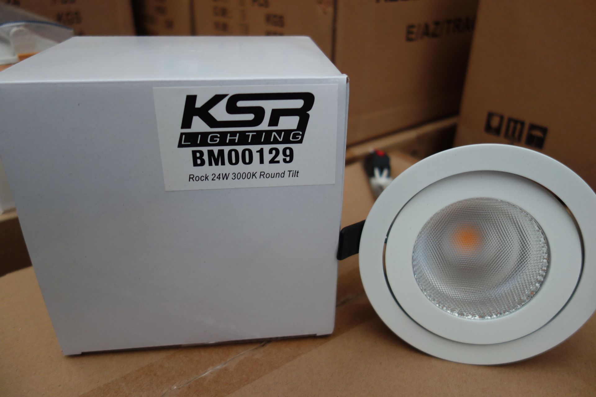 24x KSR BM00129 Rock 24w LED Round Tilt Light Fitting 3000k, White