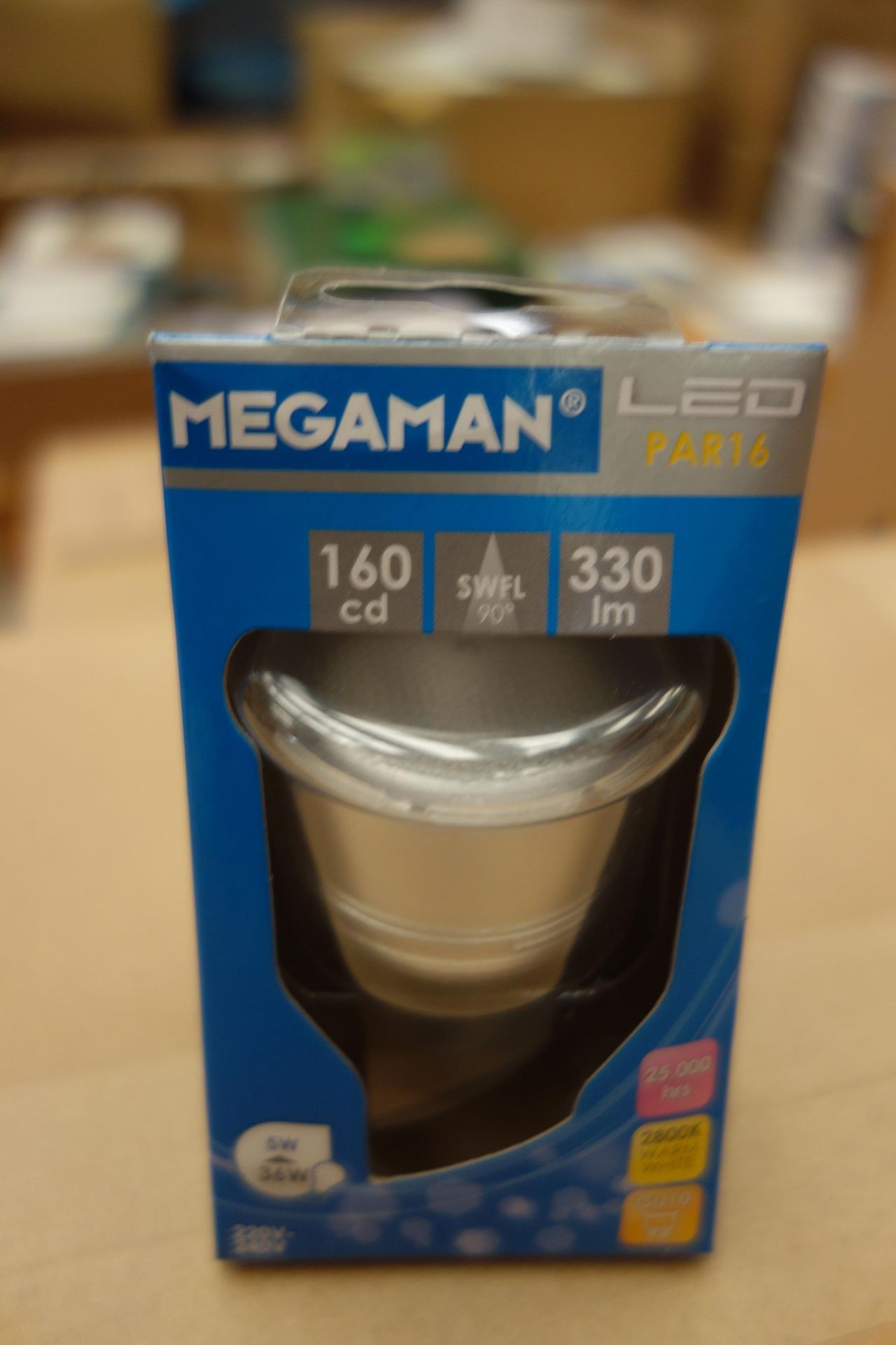 100x MEGAMAN MM06933 5W LED GU10 Lamps. Par 16 330 Lumen SWFL 90? 160CD