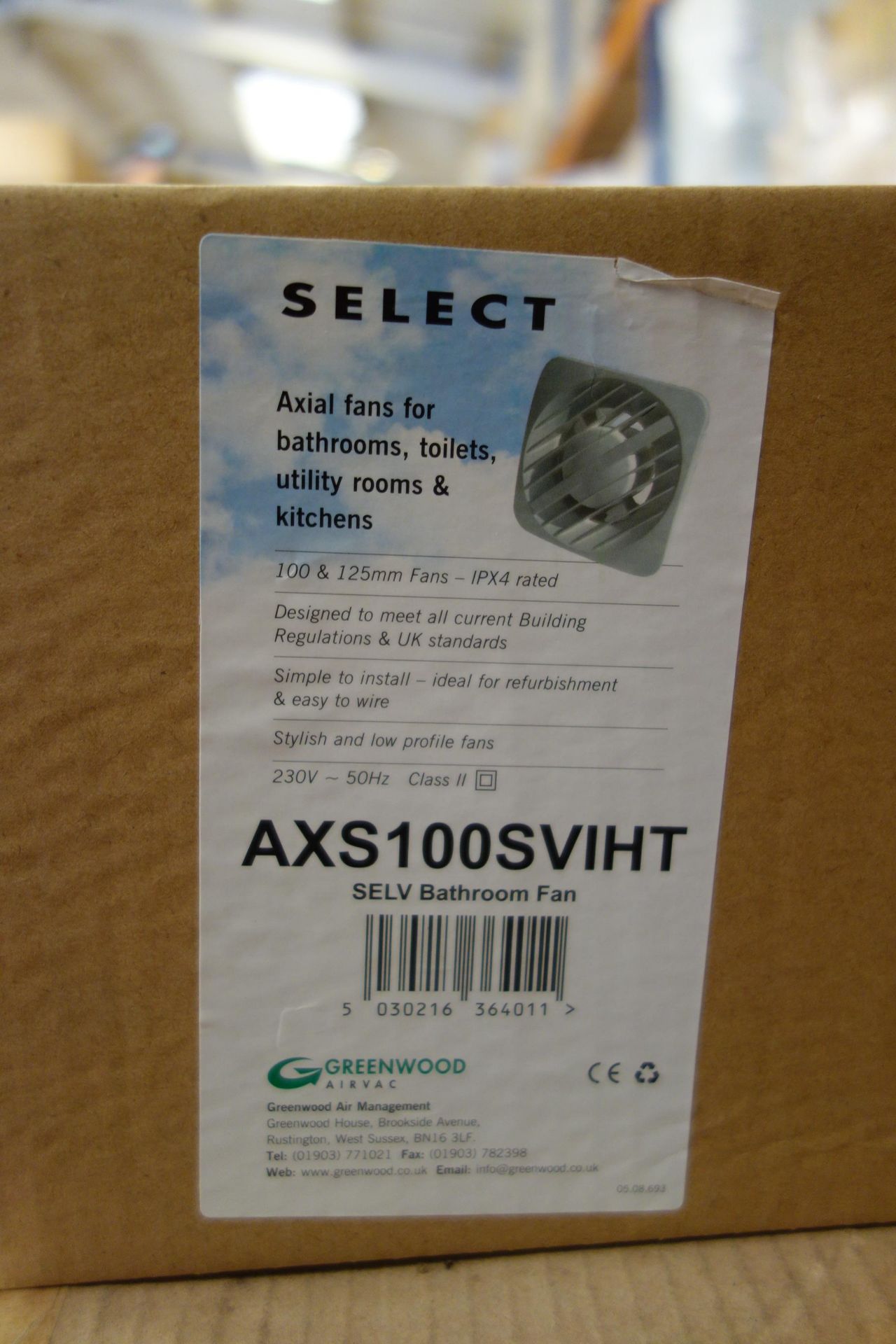 8 X GREENWOOD AX5100SVIHT Axial Fan For Bathrooms, Toilets, Utility Rooms And Kitchens