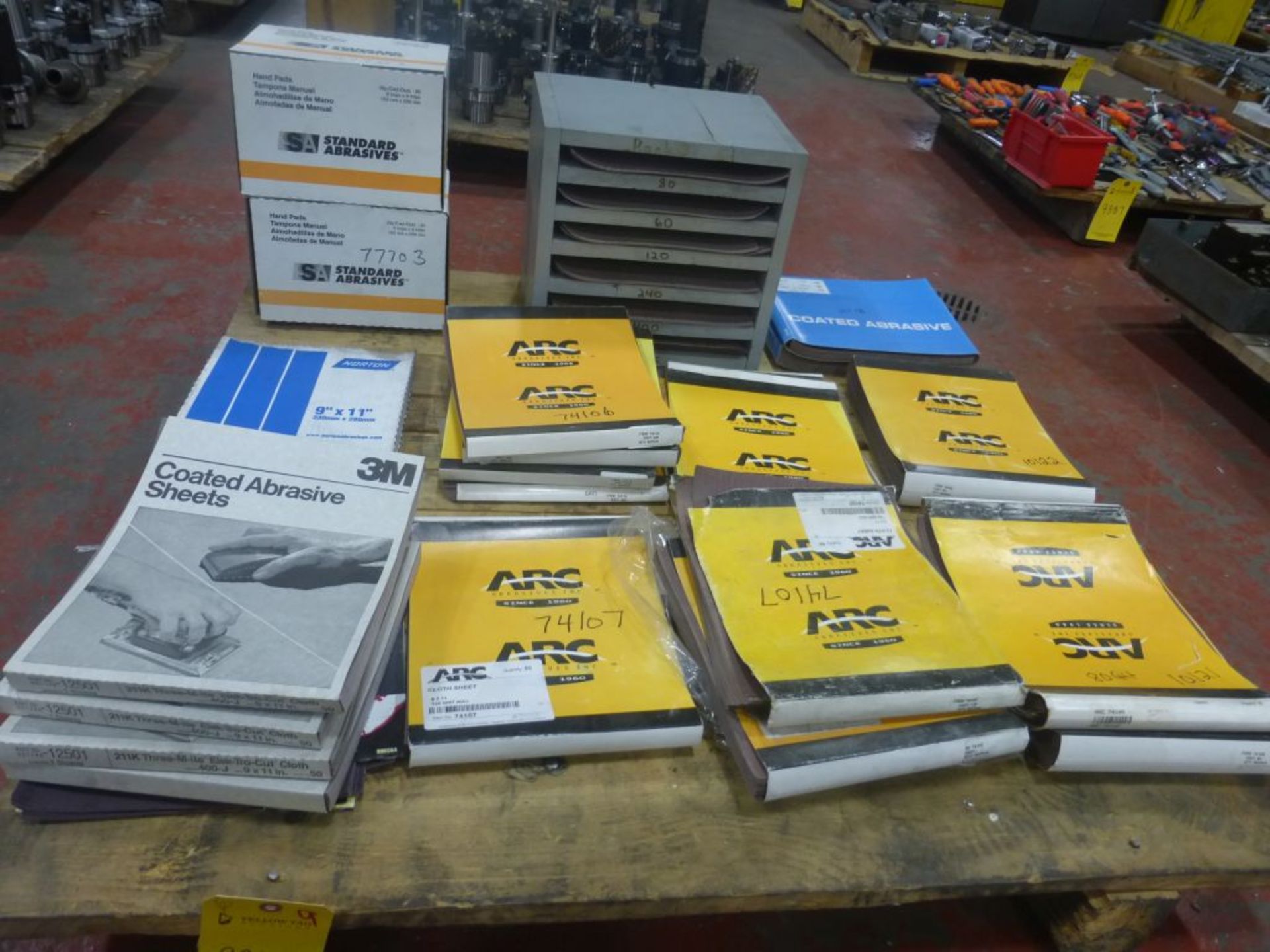 Lot of Assorted Abrasive Sheets | Brands Include: 3M; ARC; Standard Abrasives; Tag: 229347