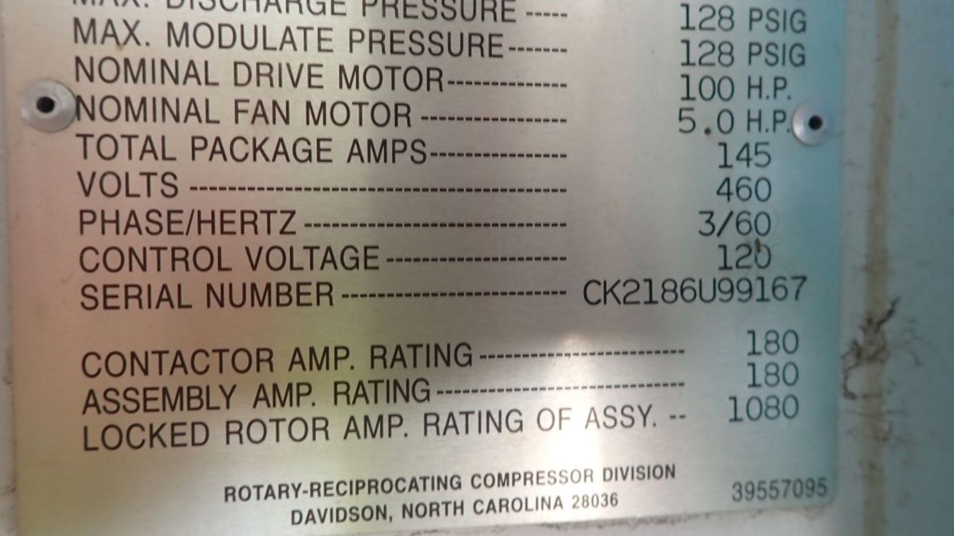 Ingersoll Rand SSR-EP100 100 HP Air Compressor | Serial No. CK2186V99167; 446 CFM; 11,798 Hours - Image 7 of 7