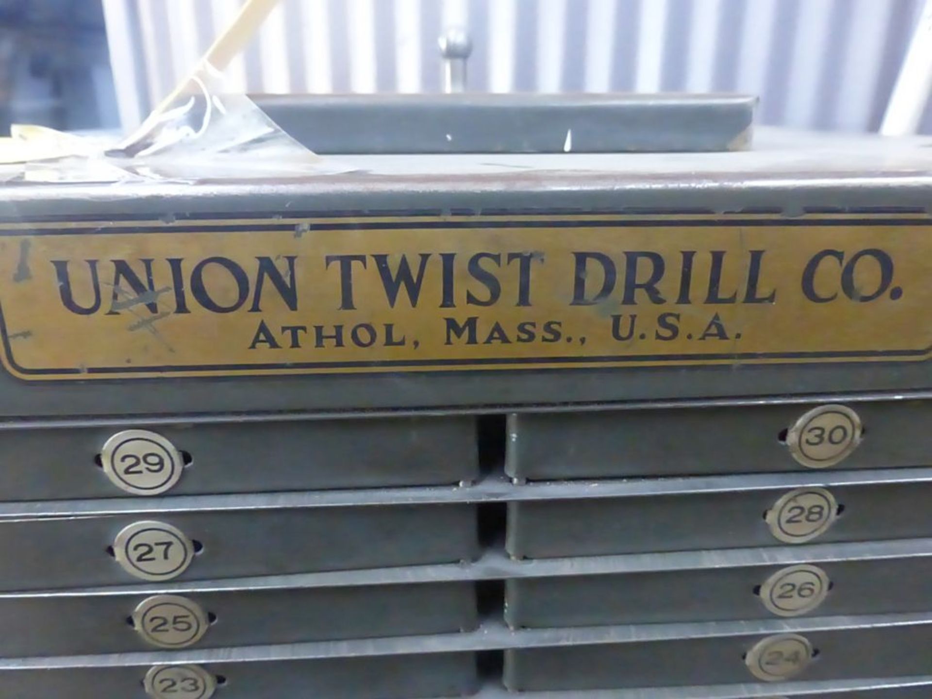 Union Twist Drill Co. Drill Bit Carousel w/Drill Contents | 4-Sided Multi Drawer; Tag: 229631 - Image 25 of 25
