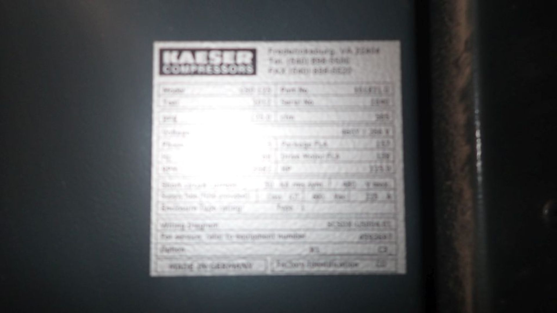 2012 Kaeser CSP125 125 HP Air Compressor | Serial No. 1040; 125 HP; Tag: 227802 | Alternate - Image 4 of 4
