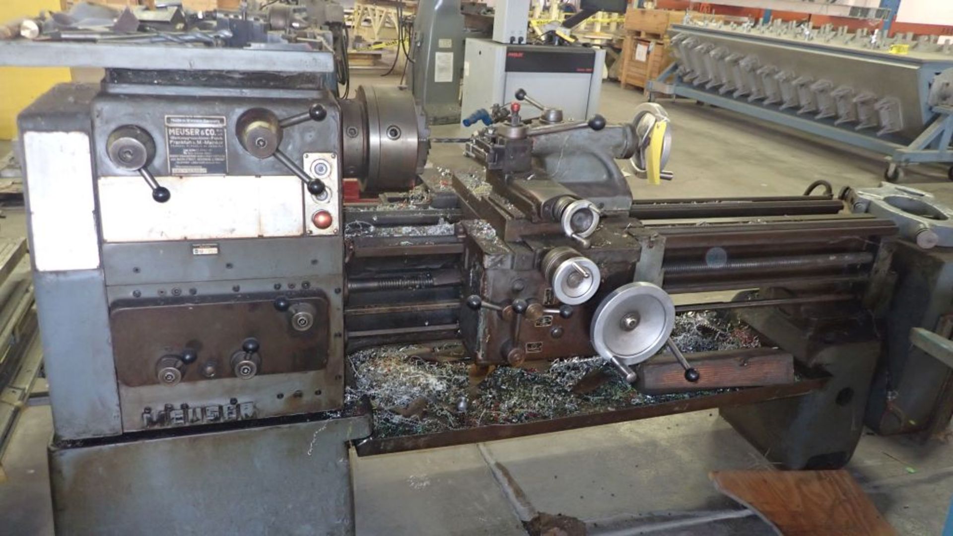 Meuser 18" x 36" Lathe | 18" Swing, 36" Between Centers, 3" Hole Through Spindle; with 3-Jaw