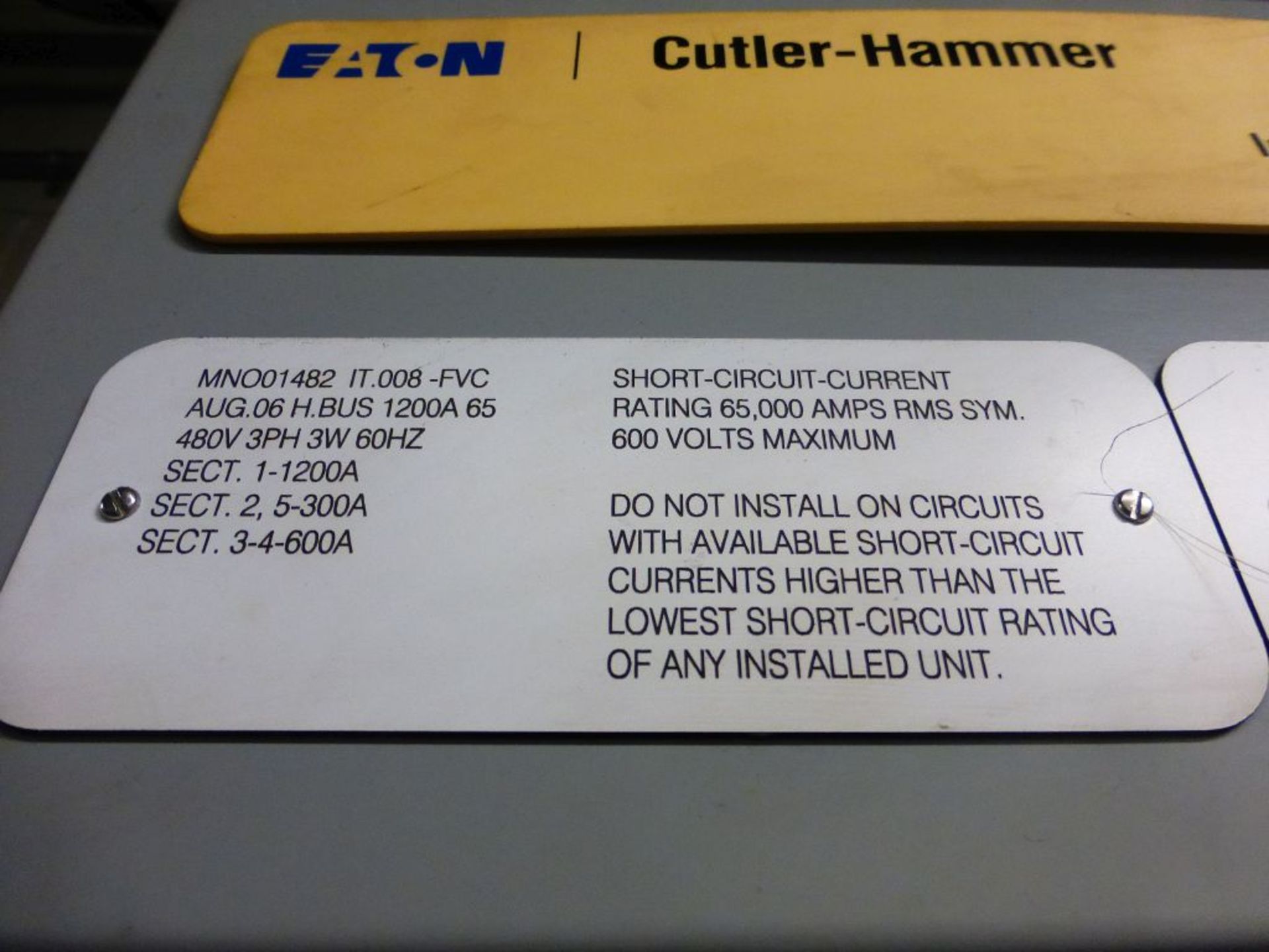 2006 Eaton Cutler Hammer Intelligent Technologies MCC - Removed from Service January 2022 | 480V; - Image 3 of 55