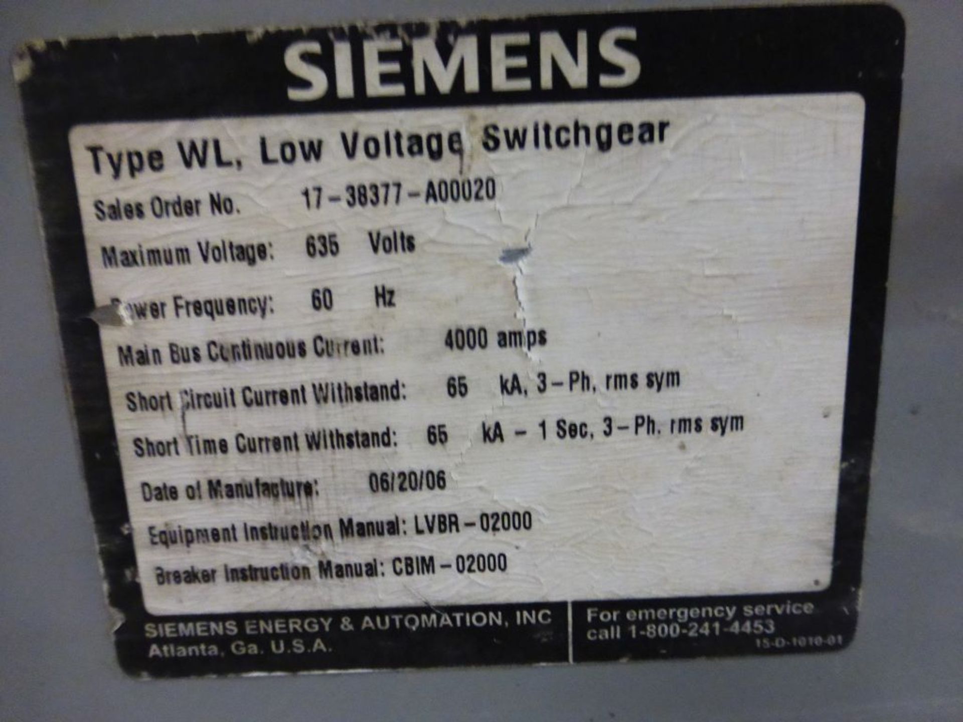 2006 Siemens Switchgear - Removed from Service January 2022 | 480V; 7-Verticals; Includes: (3) - Image 3 of 48