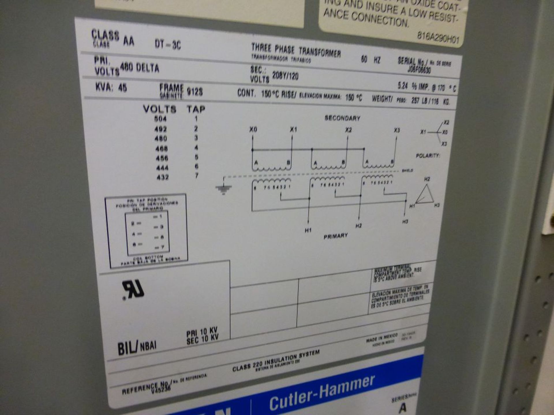 2006 Eaton Cutler Hammer Intelligent Tech MCC - Removed from Service January 2022 | 10-Verticals; - Image 40 of 55