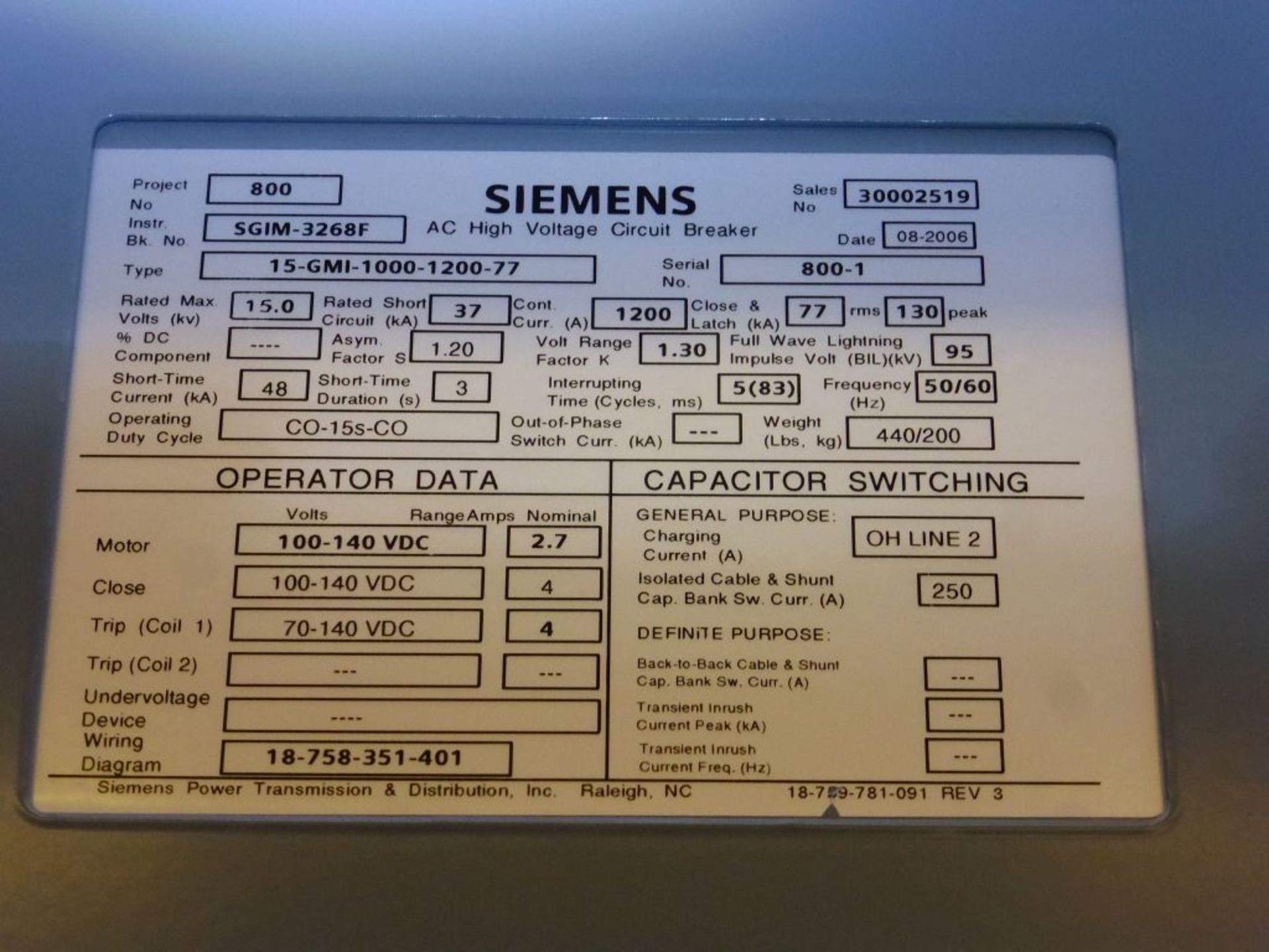 Siemens Switchgear - Removed from Service January 2022 | 6-Verticals; Includes: (9) AC High - Image 13 of 30