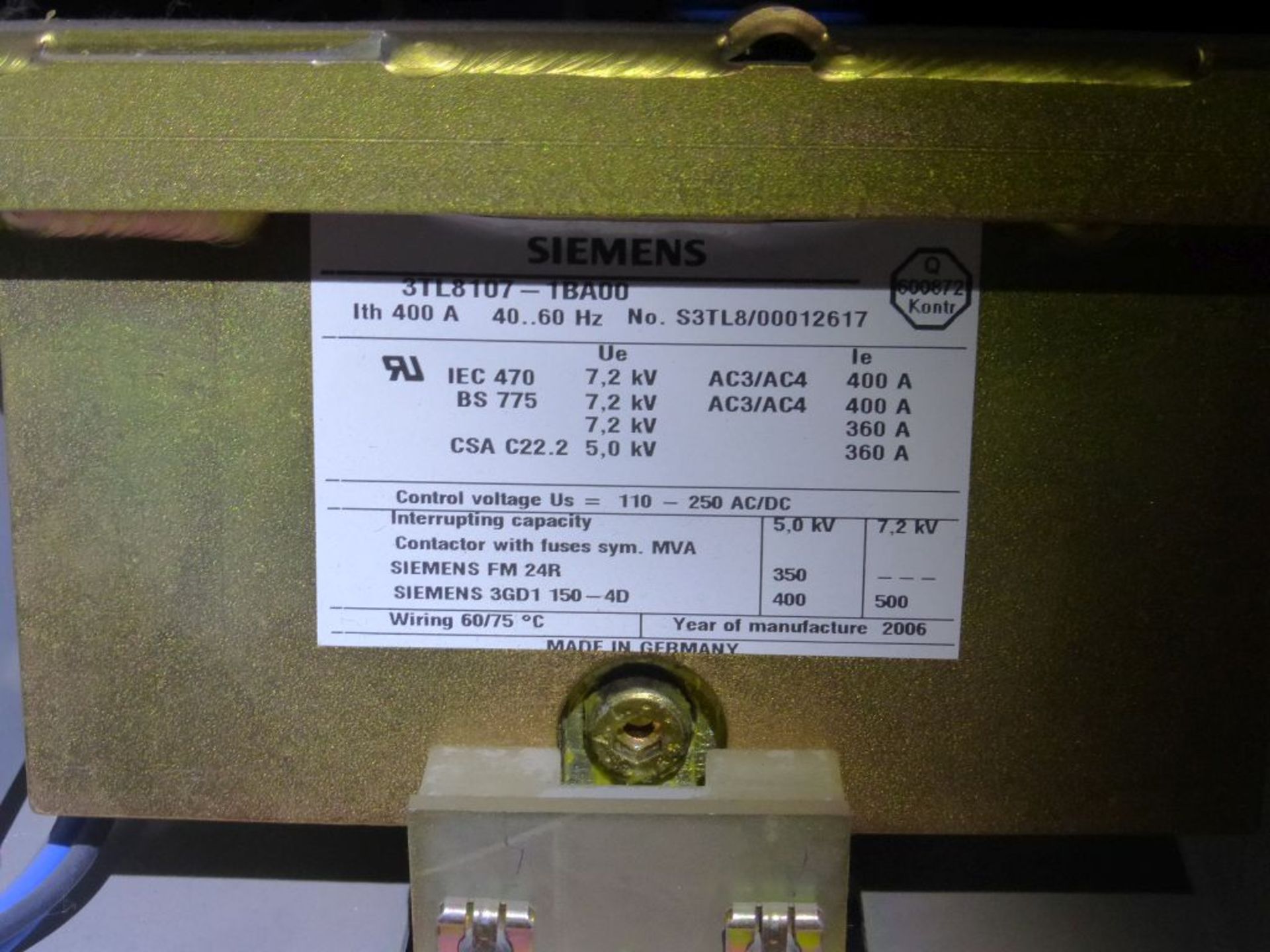 Siemens Medium Voltage MCC - Removed from Service January 2022 | 2000A; 2300V; 3-Verticals; - Image 19 of 21