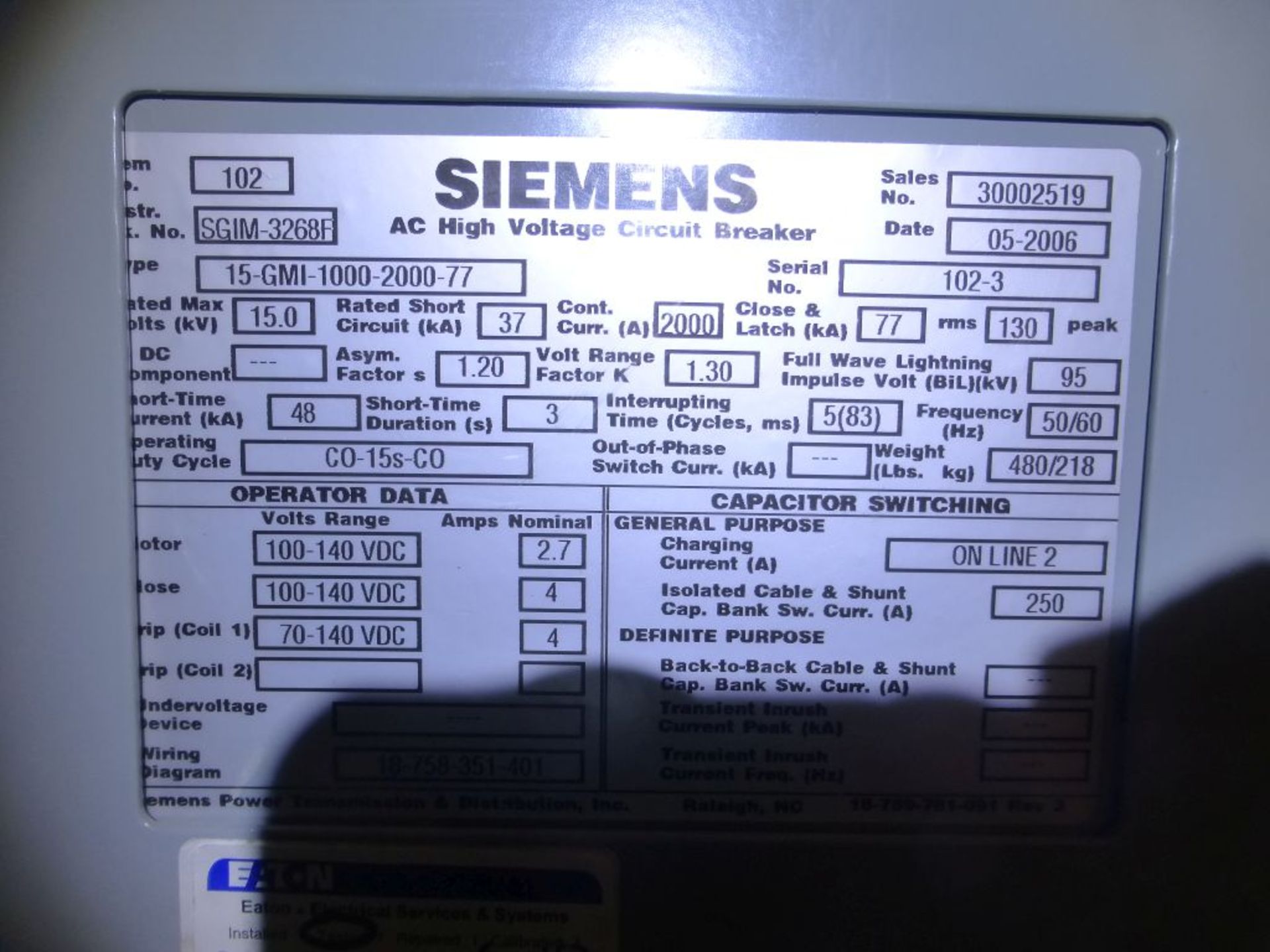 Siemens Switchgear - Removed from Service January 2022 | 6-Verticals; Includes: (9) AC High - Image 27 of 30