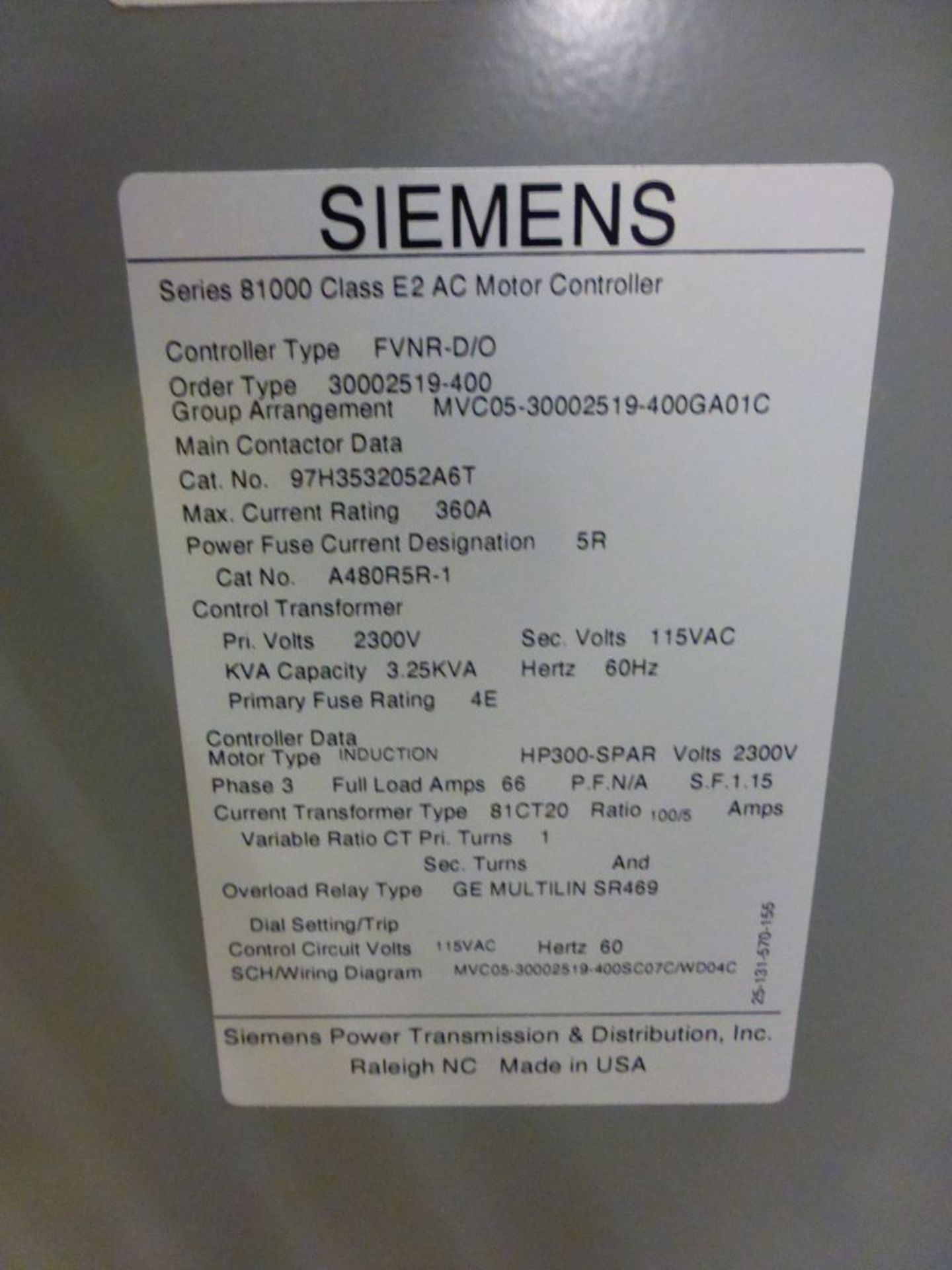 Siemens Medium Voltage MCC - Removed from Service January 2022 | 2000A; 2300V; 3-Verticals; - Image 20 of 21