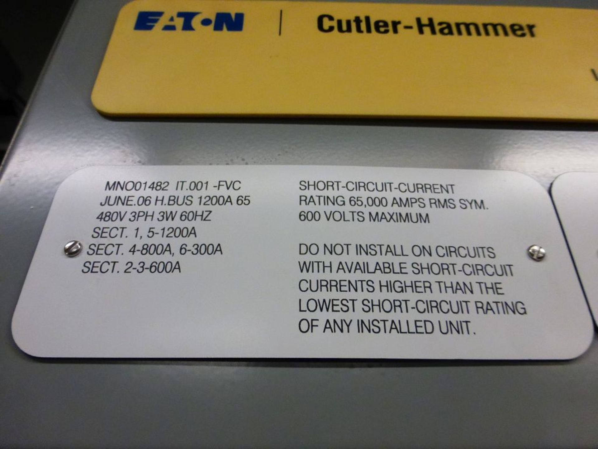 2006 Eaton Cutler Hammer Intelligent Tech MCC - Removed from Service January 2022 | 6-Verticals; - Image 4 of 56